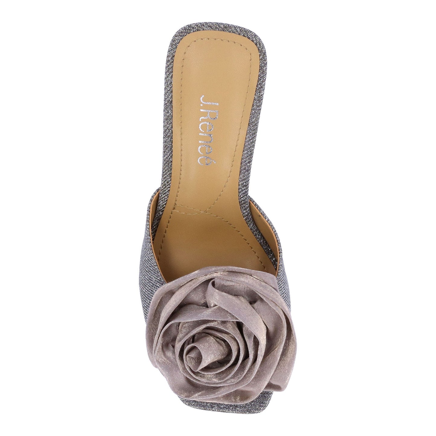 Peltz Shoes Women's J Renee Aaria Sandal Pewter Glitter AARIA-GFPEW