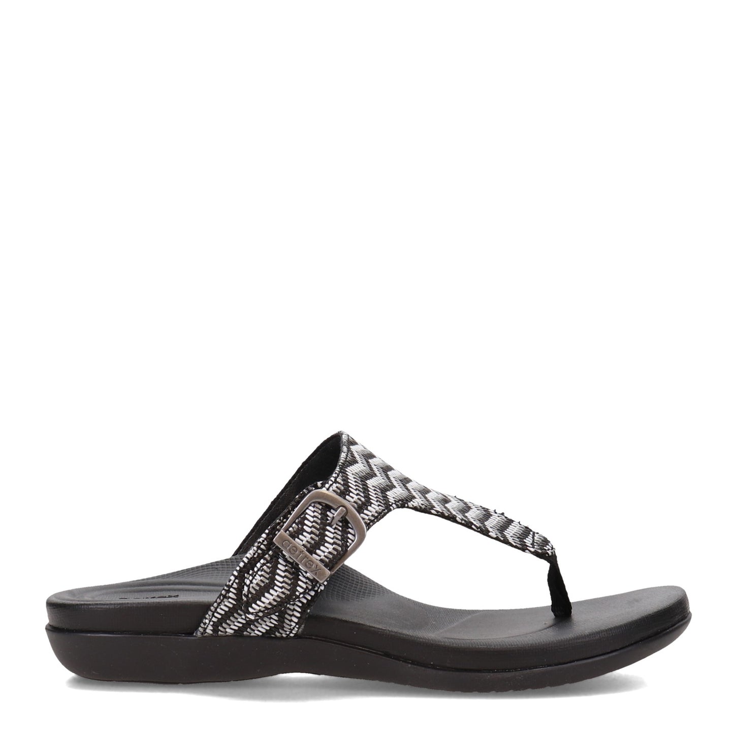 Peltz Shoes Women's Aetrex Rita Sandal OREO AE870