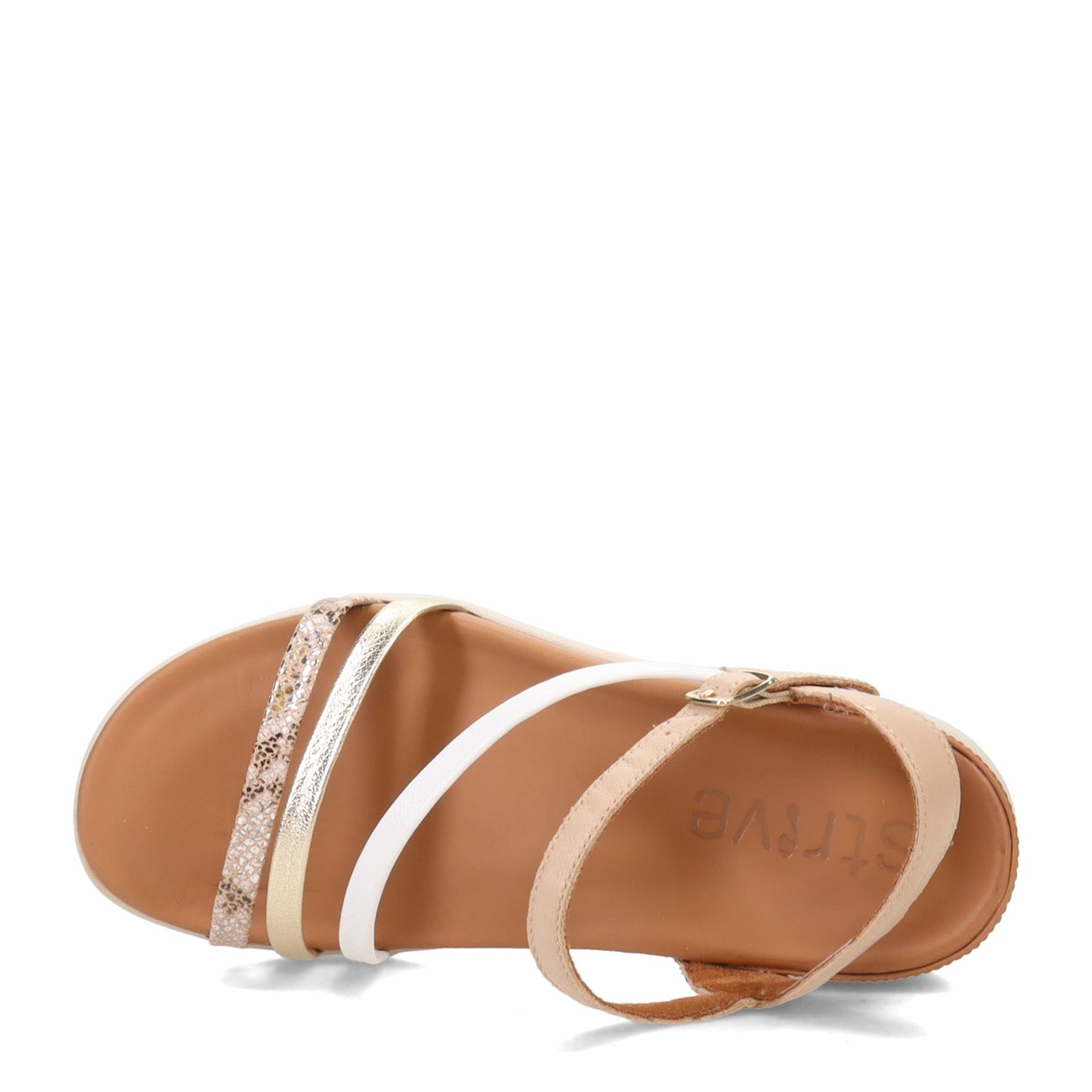 Peltz Shoes Women's Strive Anguila Sandal METALLIC ANGUILA-PALE