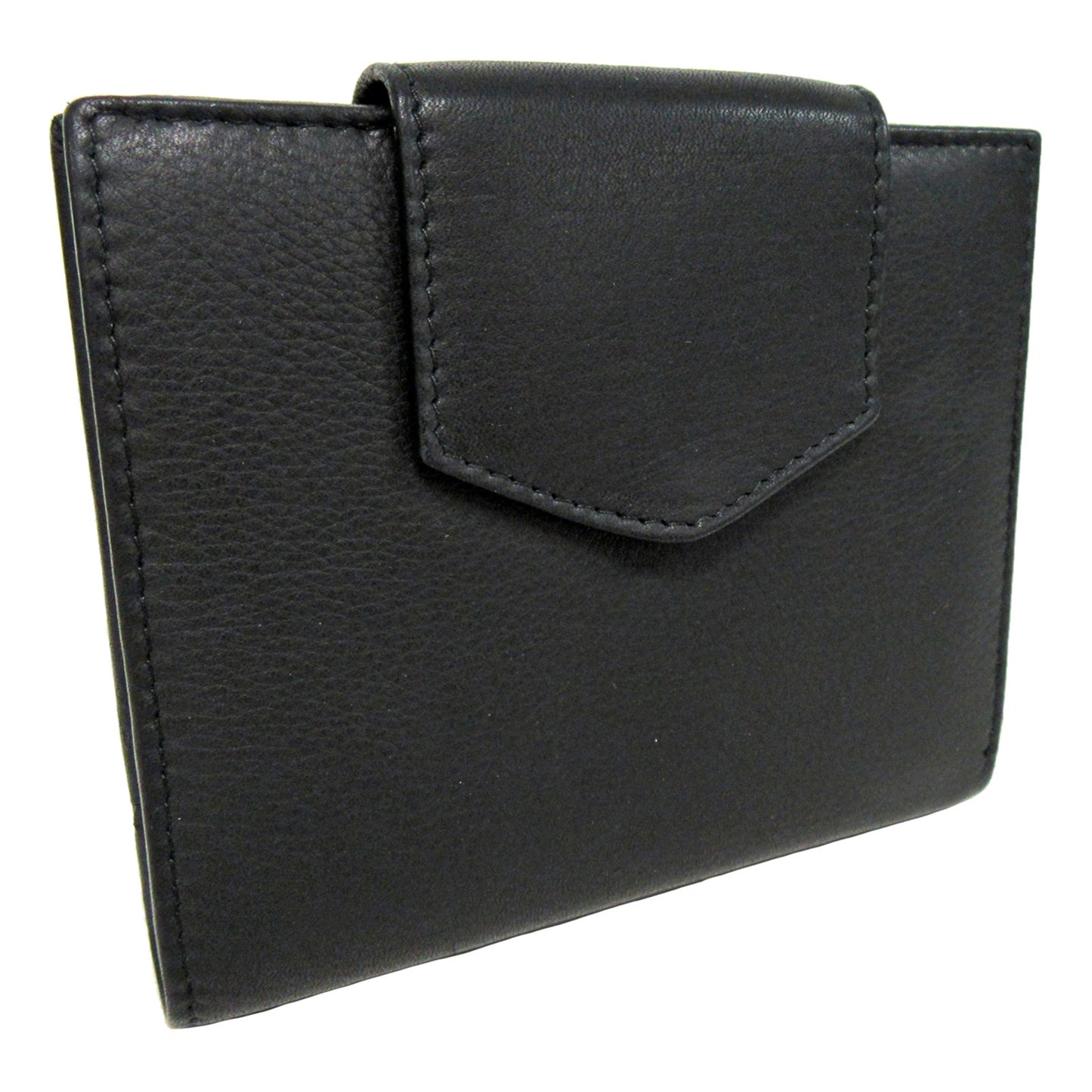 Peltz Shoes Women's Bueno Tab French Wallet BLACK ANT1052-001