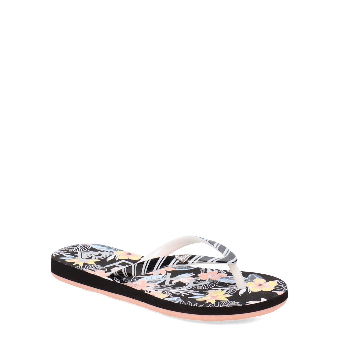 Peltz Shoes Girl's Roxy RG Pebbles VII Sandal - Little Kid & Big Kid BLACK FLORAL PRINT ARGL100264-ABK