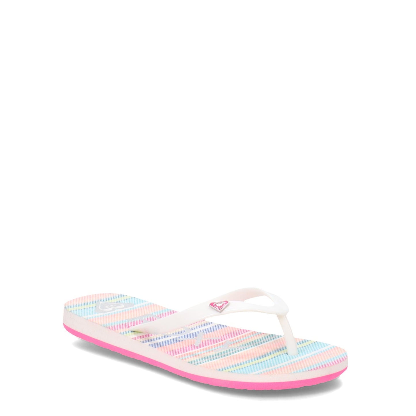 Peltz Shoes Girl's Roxy RG Pebbles VII Sandal - Little Kid & Big Kid WHITE MULTI STRIPE ARGL100264-MUL