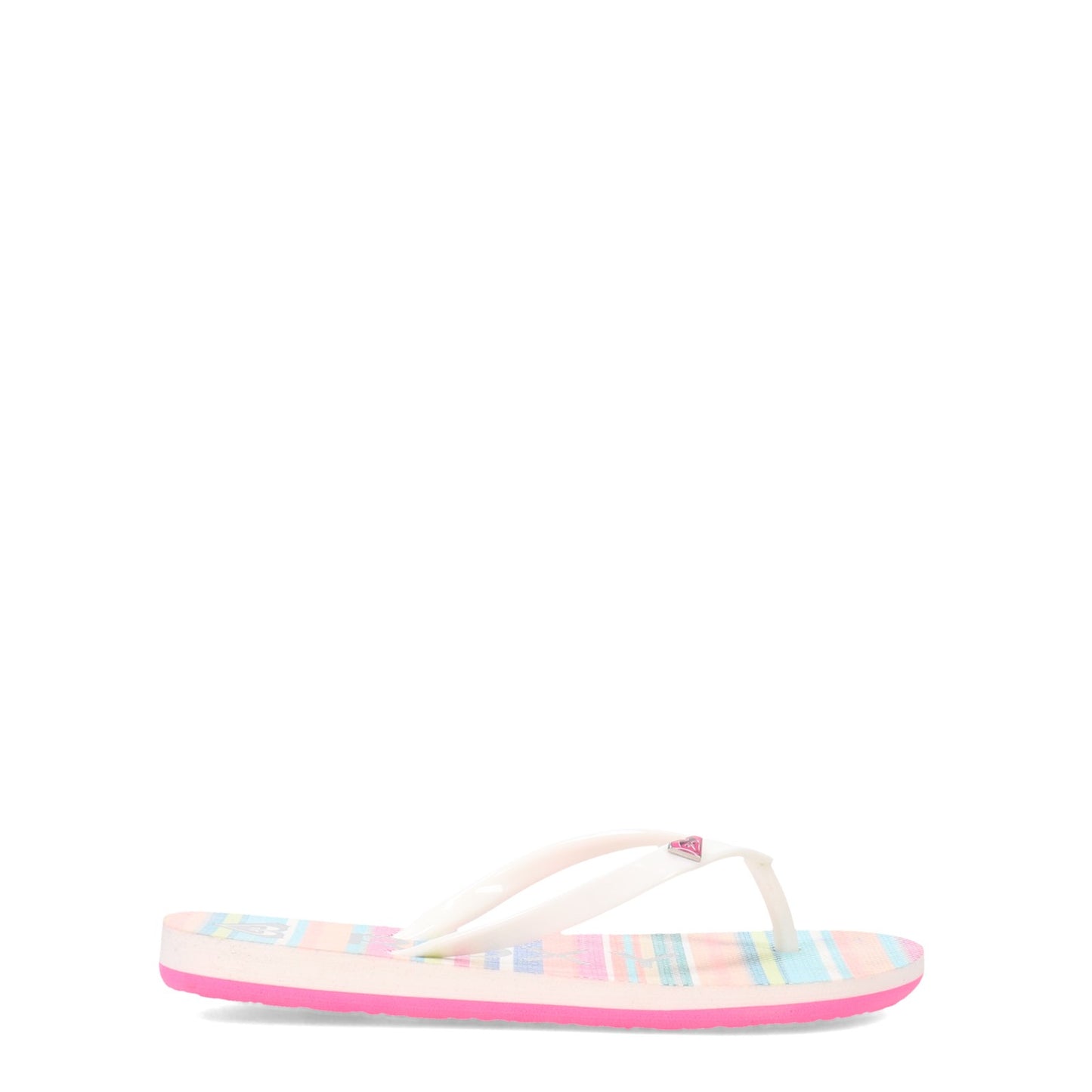 Peltz Shoes Girl's Roxy RG Pebbles VII Sandal - Little Kid & Big Kid WHITE MULTI STRIPE ARGL100264-MUL