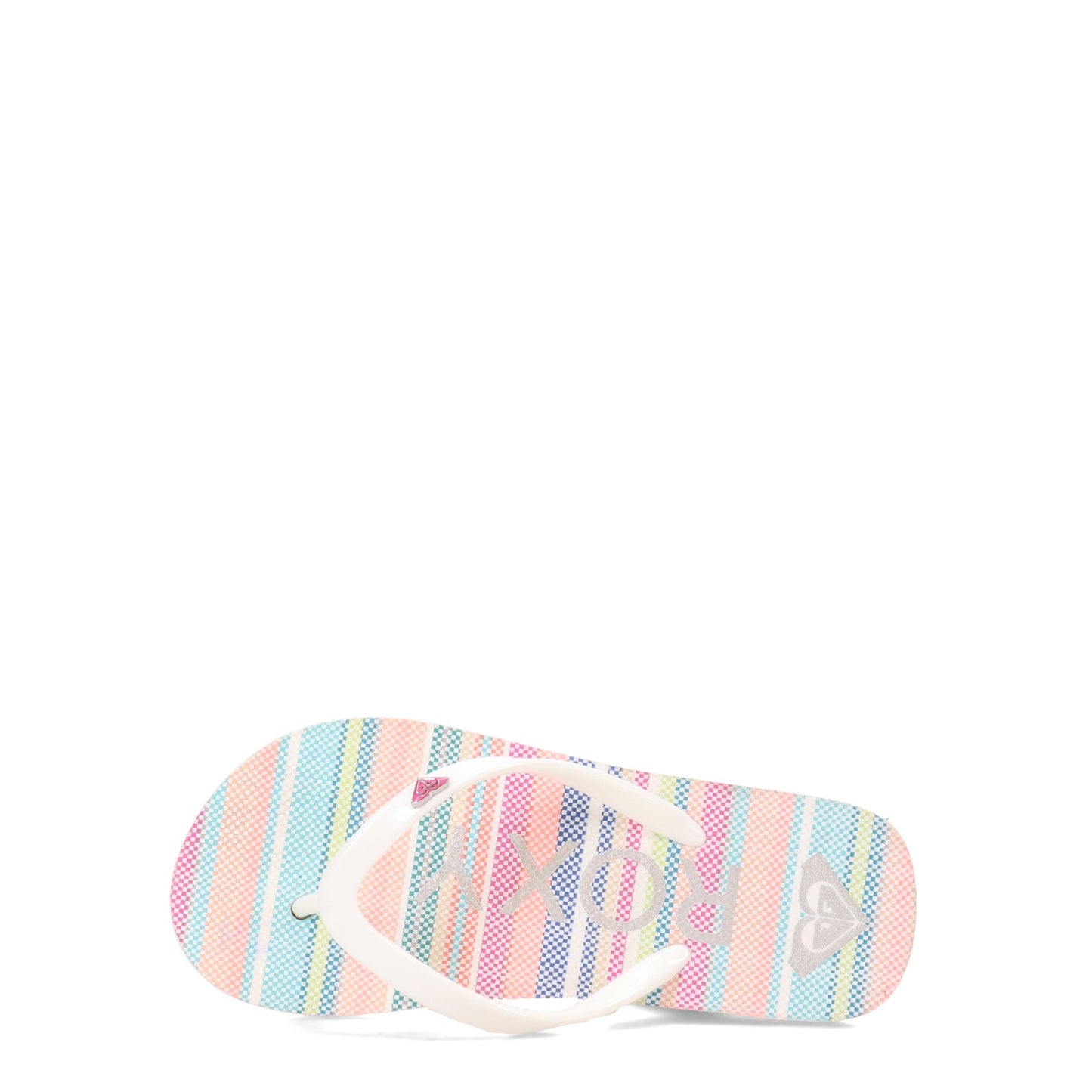 Peltz Shoes Girl's Roxy RG Pebbles VII Sandal - Little Kid & Big Kid WHITE MULTI STRIPE ARGL100264-MUL