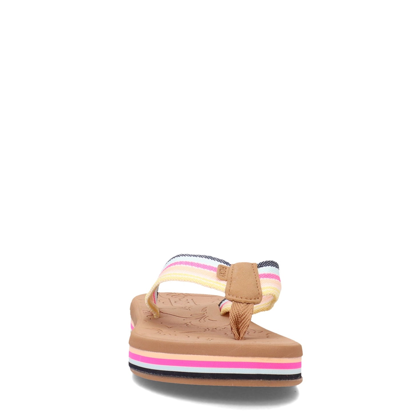 Peltz Shoes Women's Roxy Colby Hi Flip Flop BLUE PINK ARJL100899-BLP