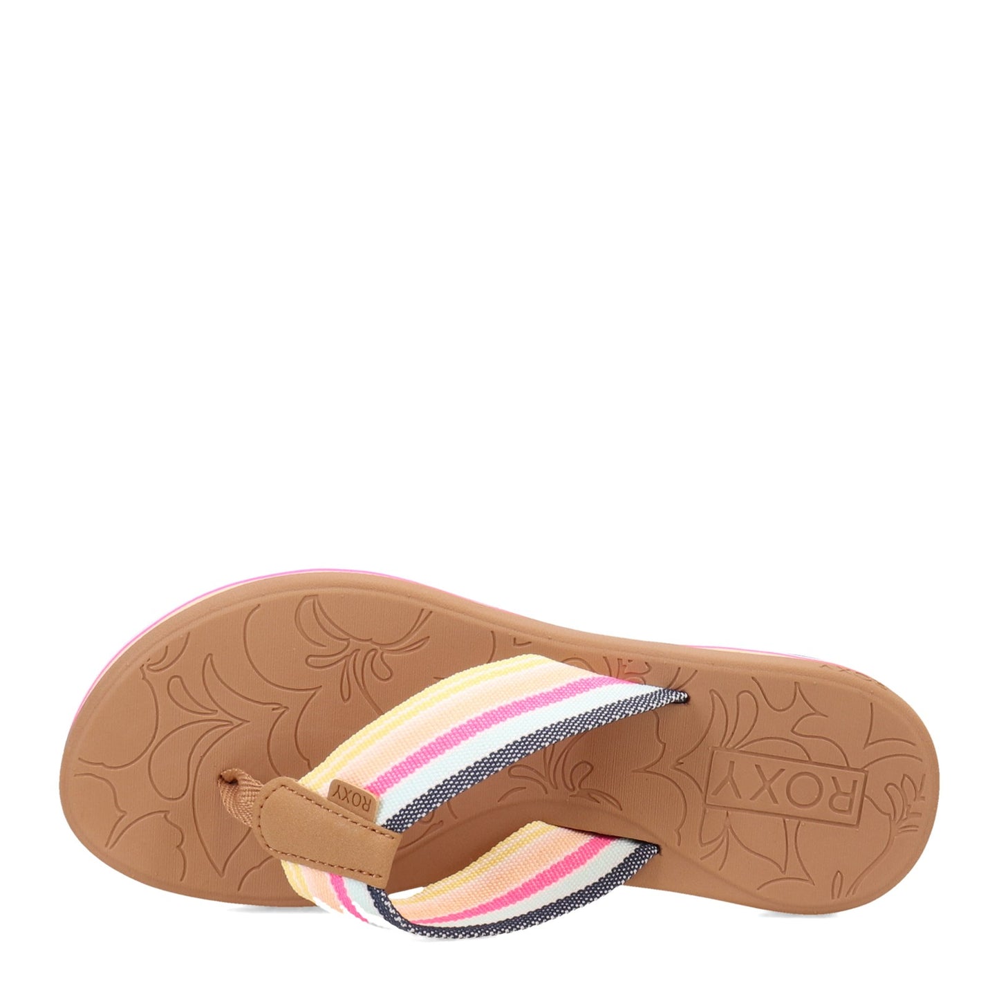 Peltz Shoes Women's Roxy Colby Hi Flip Flop BLUE PINK ARJL100899-BLP