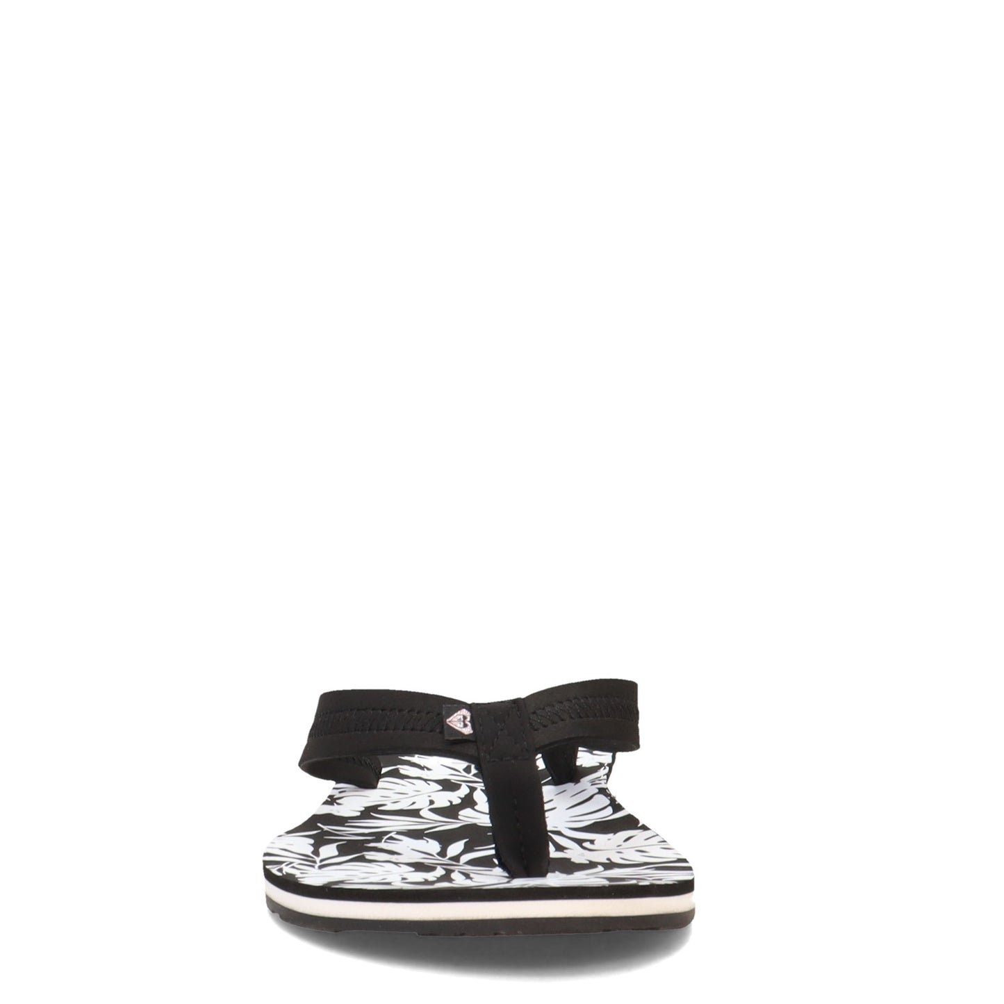 Peltz Shoes Women's Roxy Vista Loreto Flip Flop BLACK WHITE ARJL100953-BKW