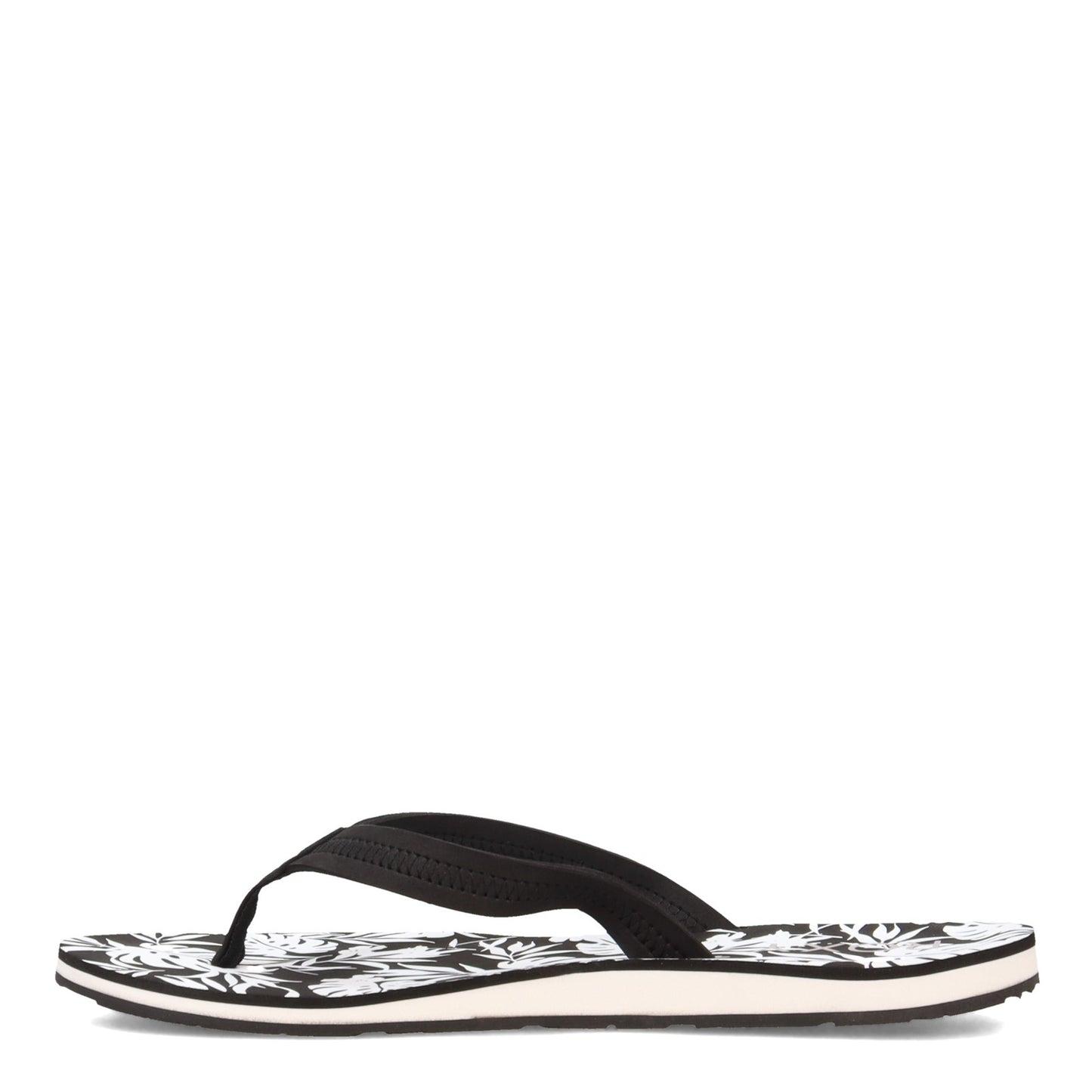 Peltz Shoes Women's Roxy Vista Loreto Flip Flop BLACK WHITE ARJL100953-BKW