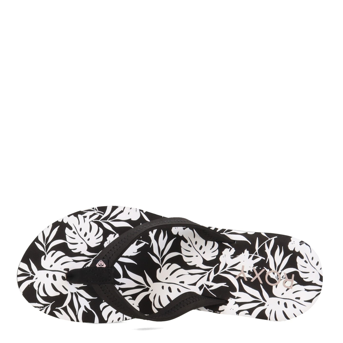 Peltz Shoes Women's Roxy Vista Loreto Flip Flop BLACK WHITE ARJL100953-BKW