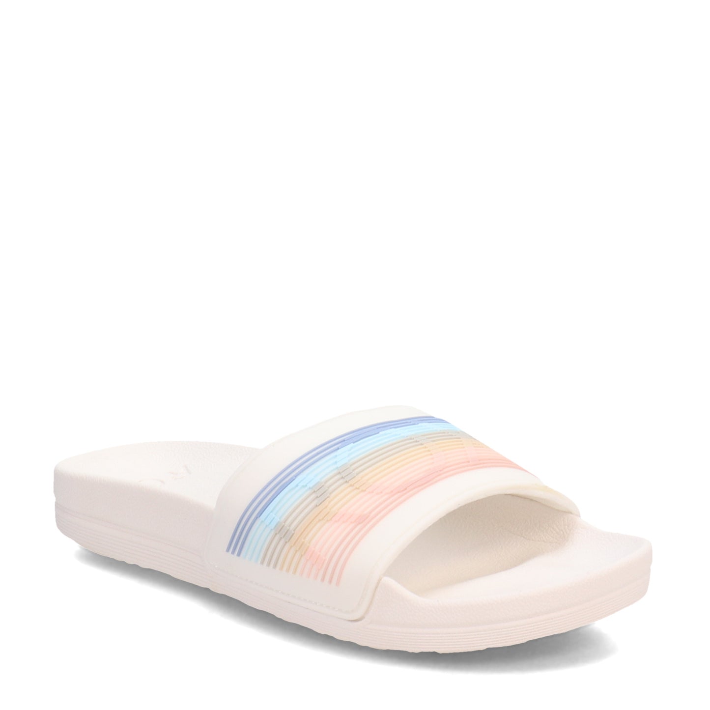 Peltz Shoes Women's Roxy Slippy LX Sandal WHITE ARJL100977-TST