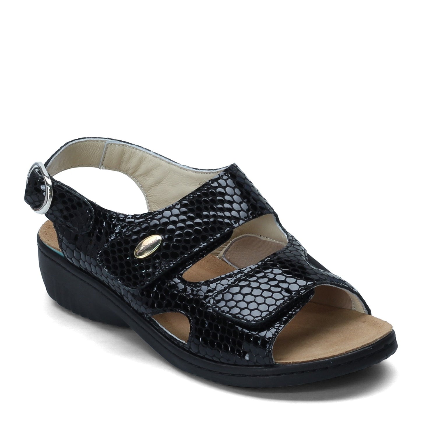 Peltz Shoes Women's Flexus Aksamala Sandal Black AKSAMALA-BP