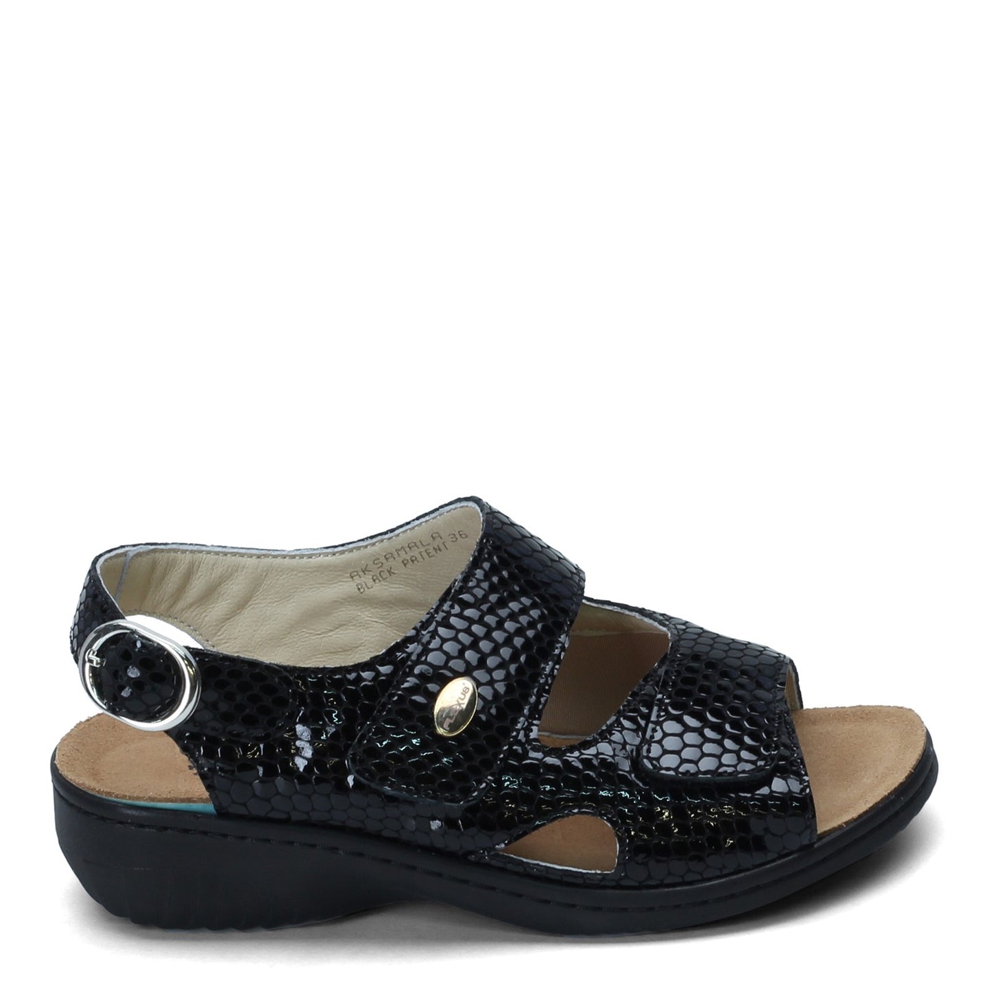 Peltz Shoes Women's Flexus Aksamala Sandal Black AKSAMALA-BP