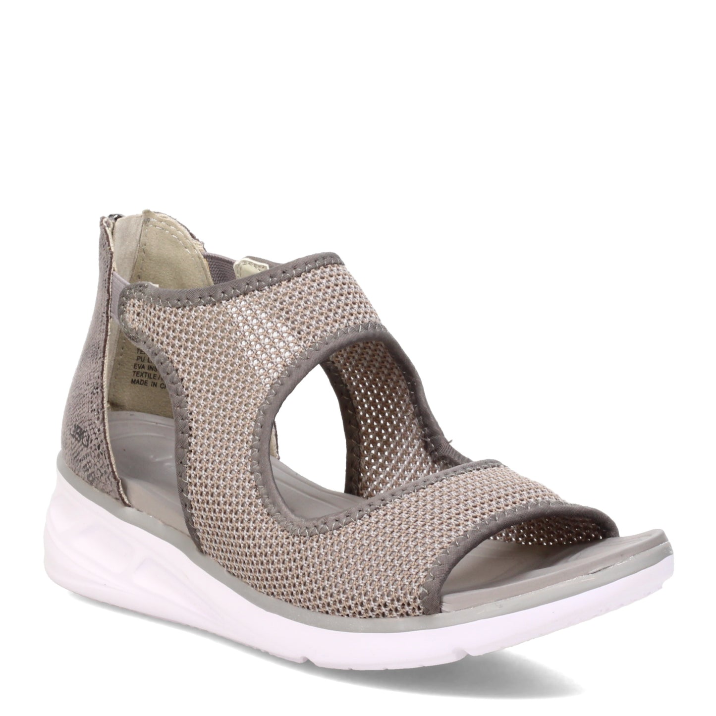 Peltz Shoes Women's JBU by Jambu Margot Sandal Light Grey Snake B2MRT19