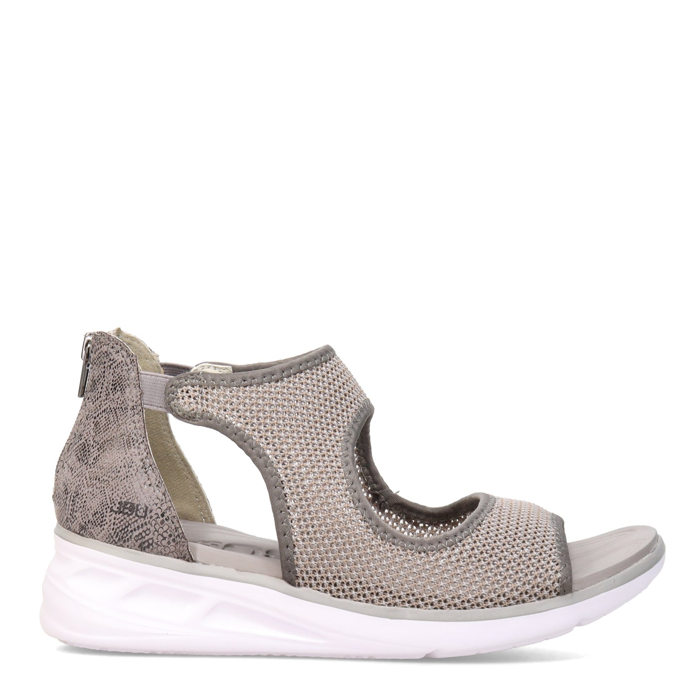 Peltz Shoes Women's JBU by Jambu Margot Sandal Light Grey Snake B2MRT19