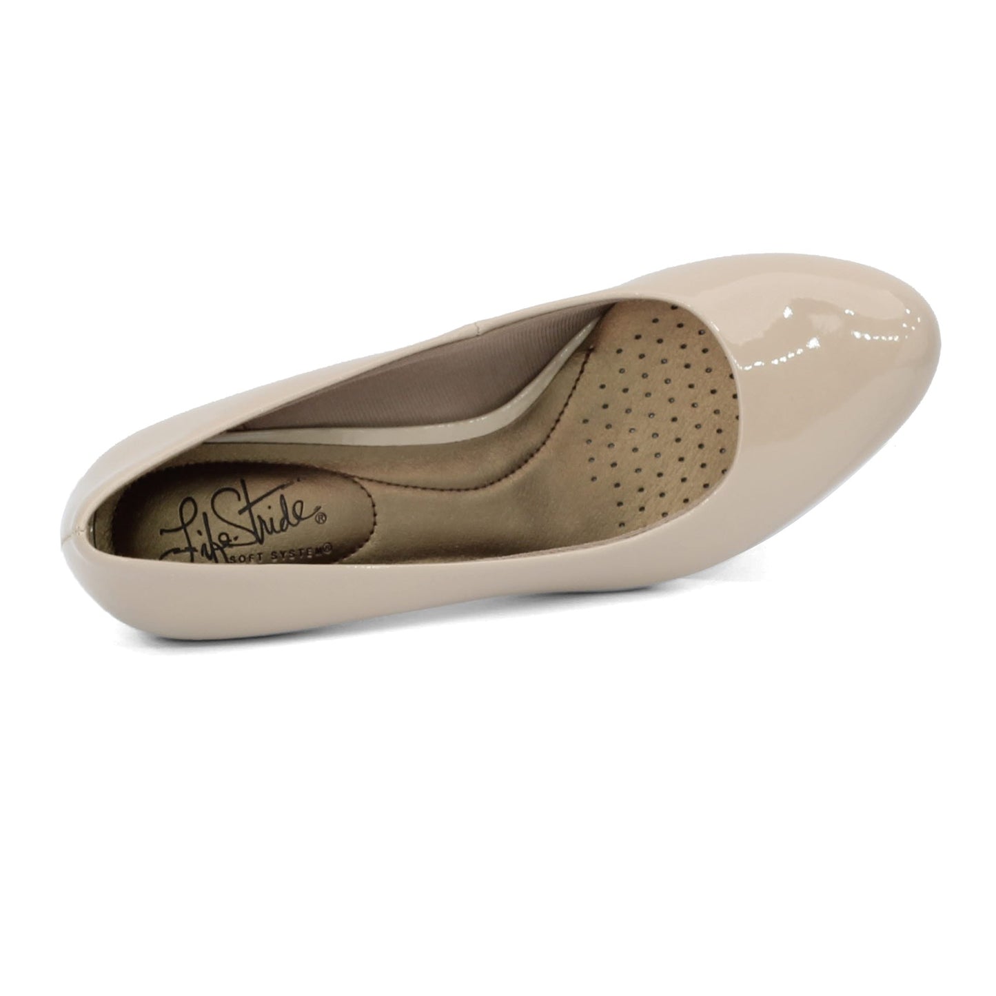 Peltz Shoes Women's Life Stride Parigi Pump Taupe Patent B5988S2253