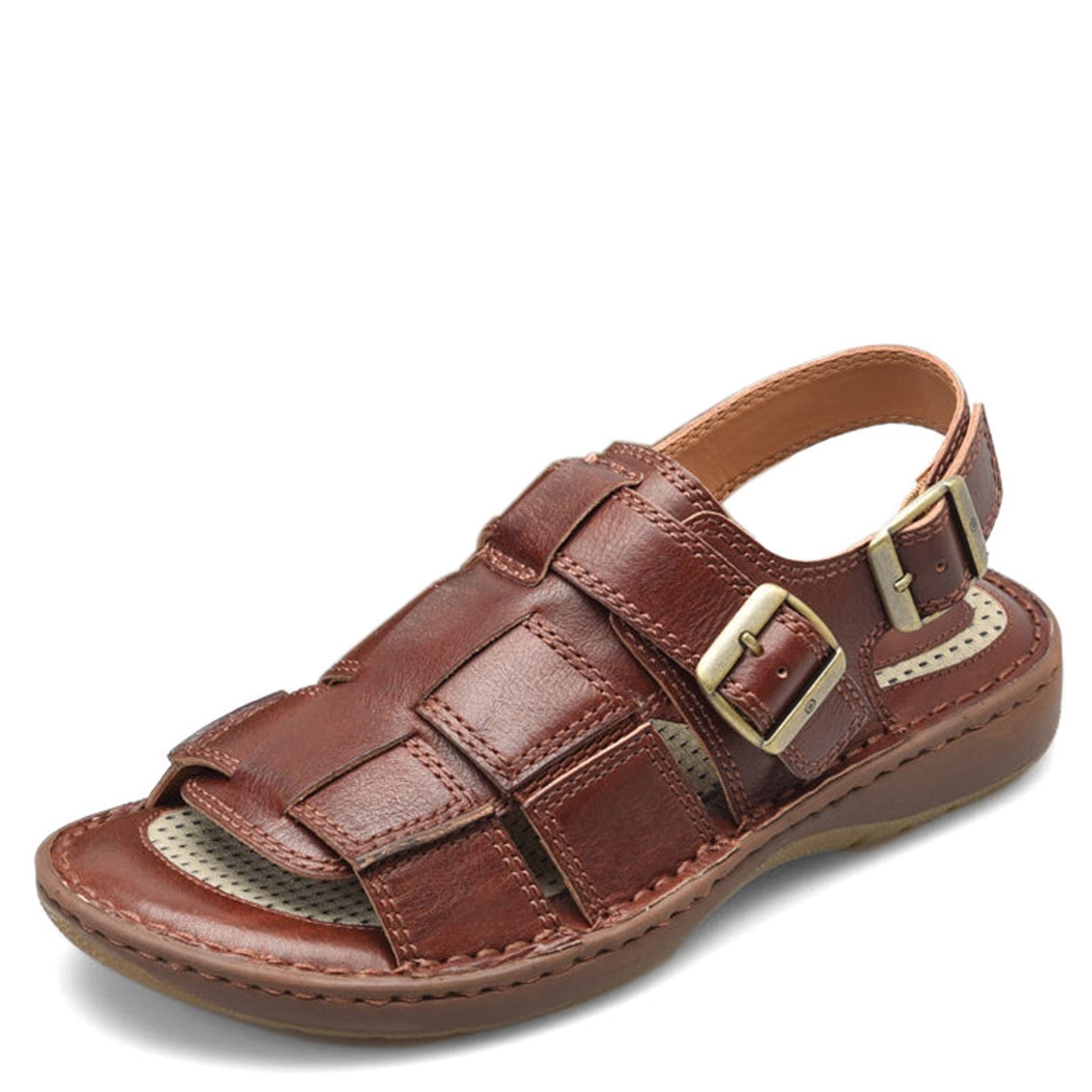 Peltz Shoes Men's Born Miguel Sandal Dark Tan BM0007125
