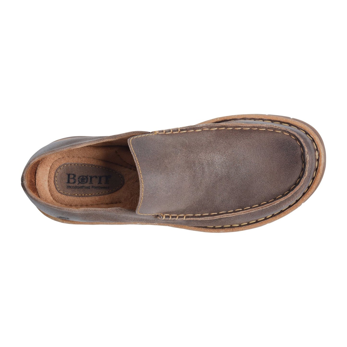Peltz Shoes Men's Born Baylor Moc Taupe BM0009917
