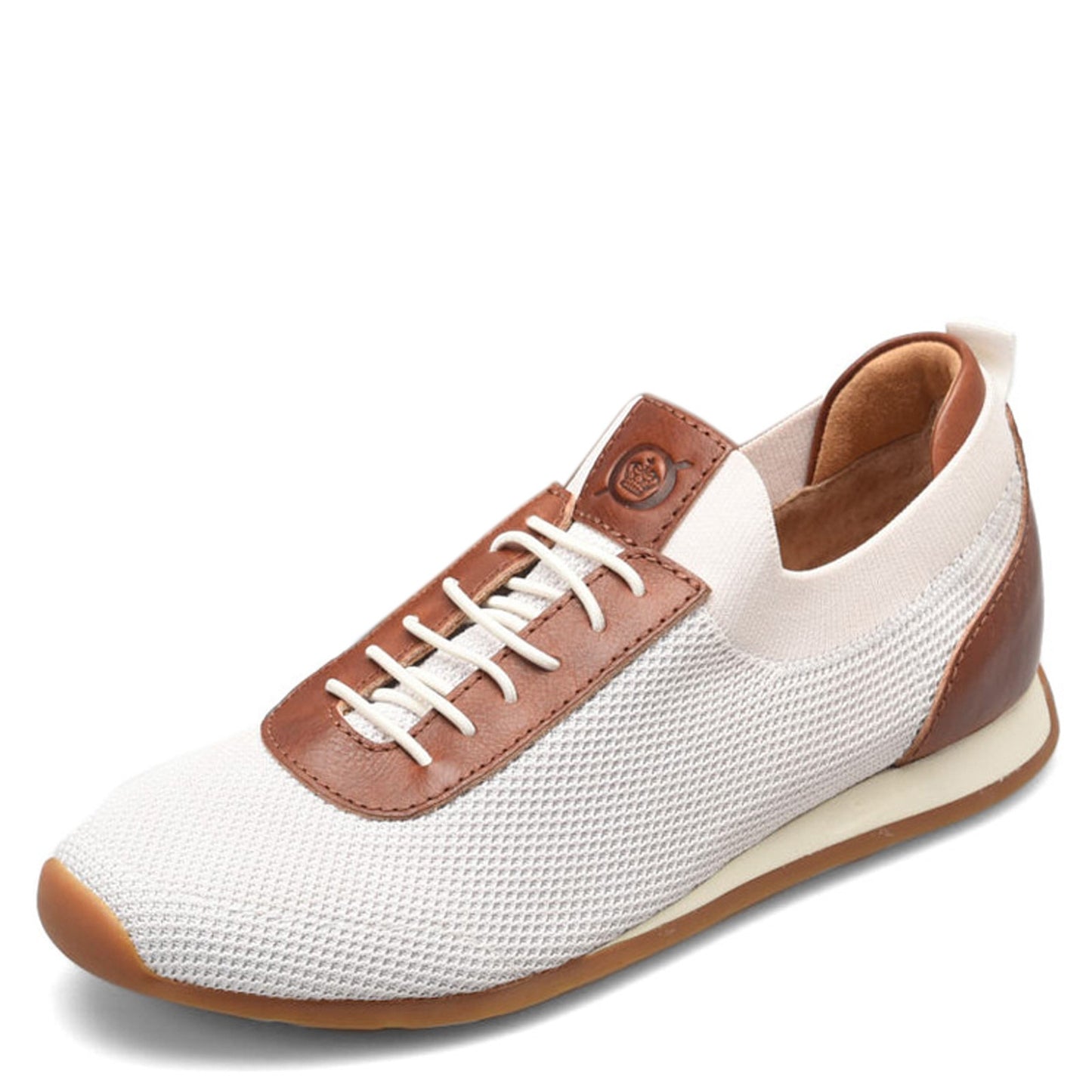 Peltz Shoes Men's Born Barrett Sneaker White/Dark Tan BM0010690