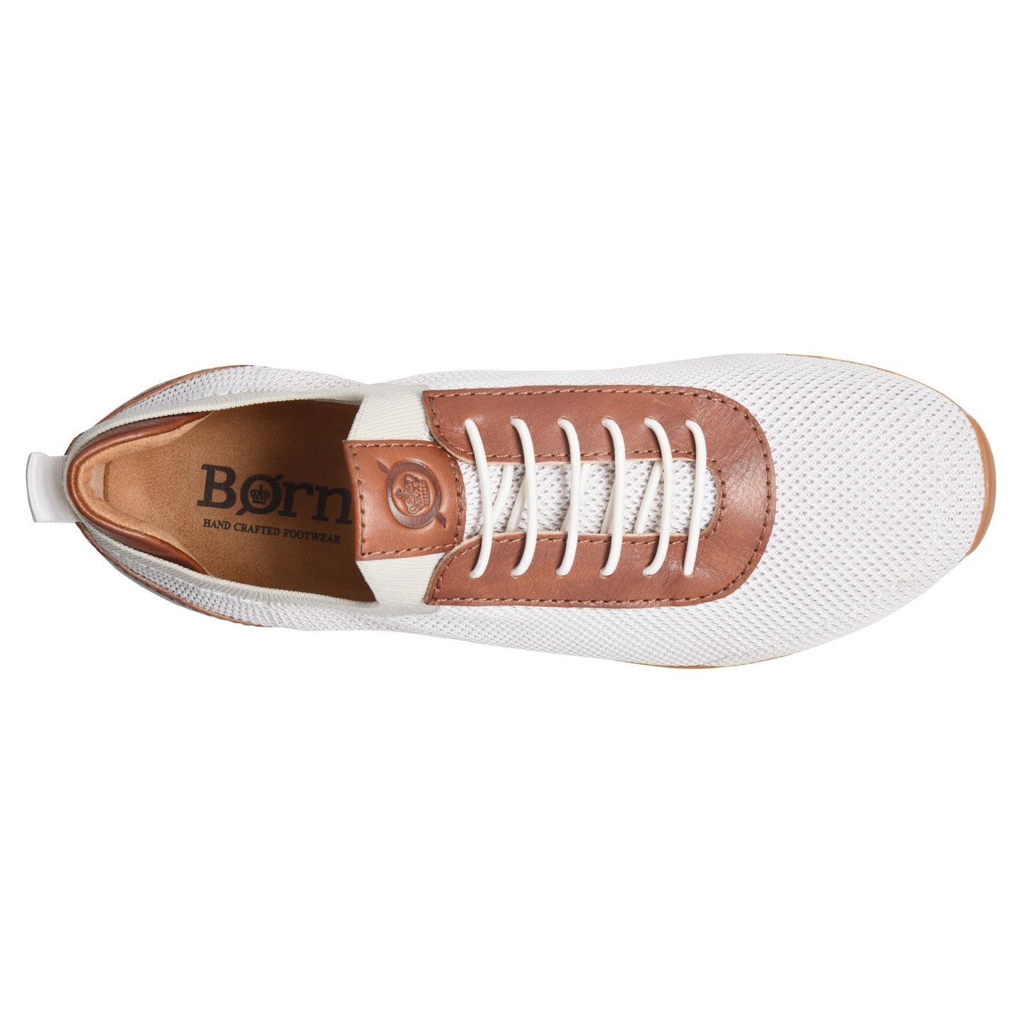 Peltz Shoes Men's Born Barrett Sneaker White/Dark Tan BM0010690