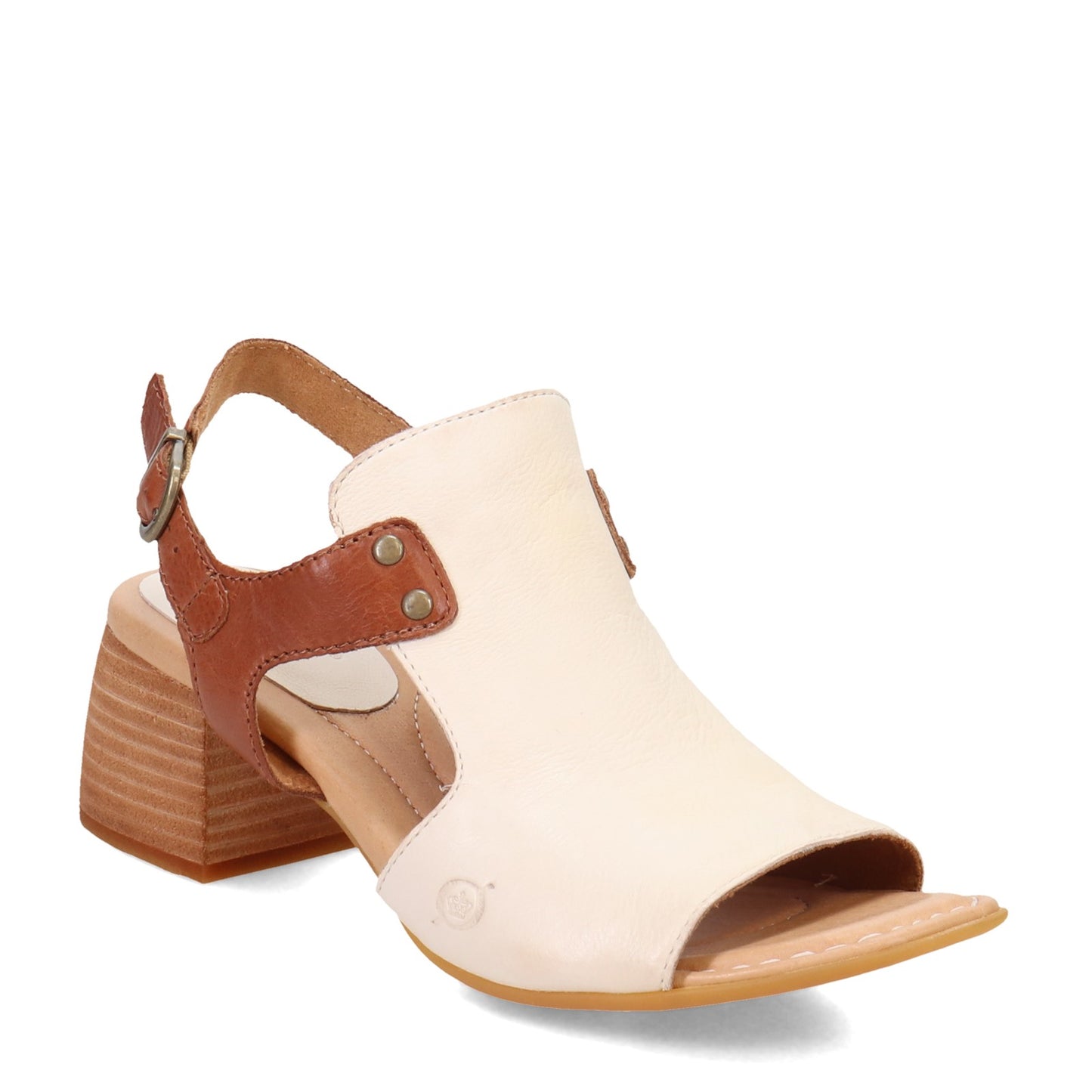 Peltz Shoes Women's Born Sylvie Sandal White/Brown BR0045590