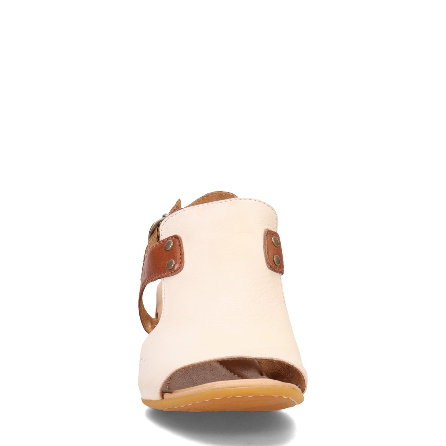 Peltz Shoes Women's Born Sylvie Sandal White/Brown BR0045590