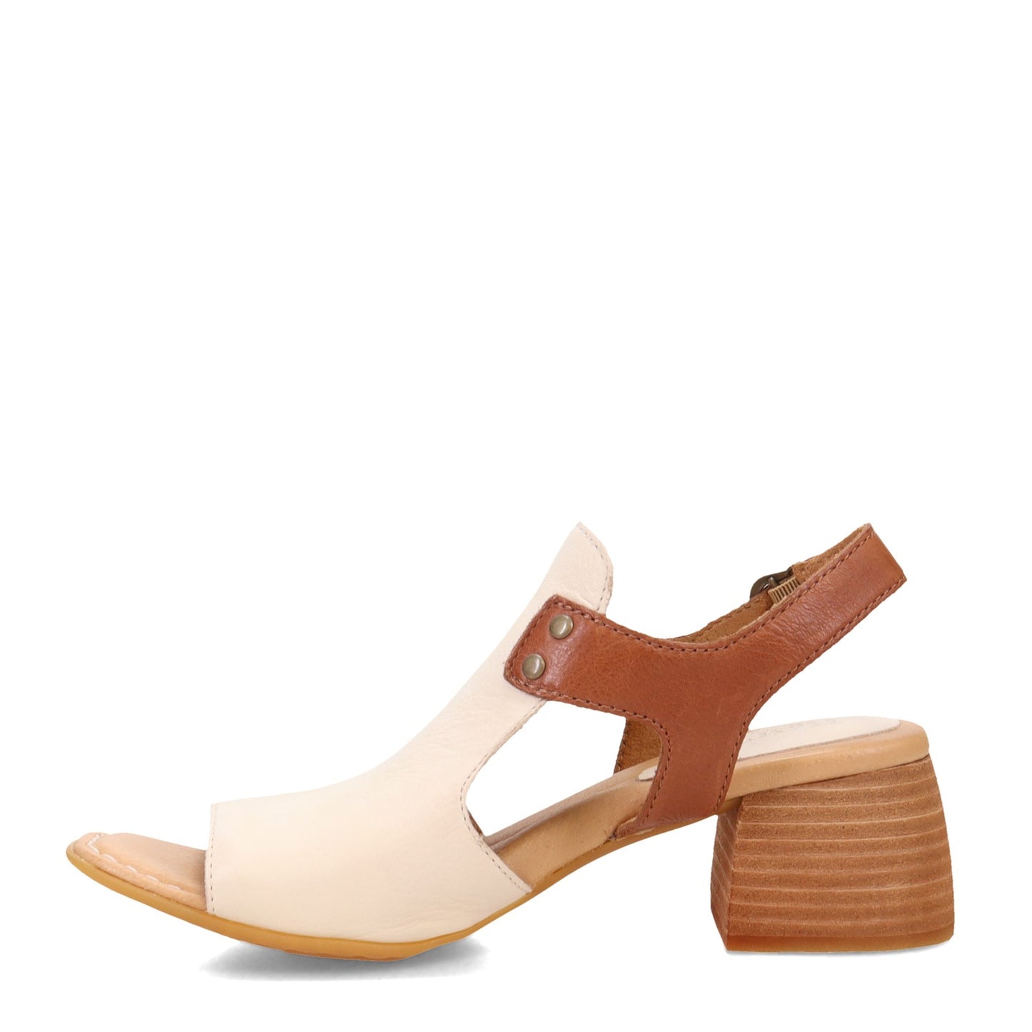 Peltz Shoes Women's Born Sylvie Sandal White/Brown BR0045590