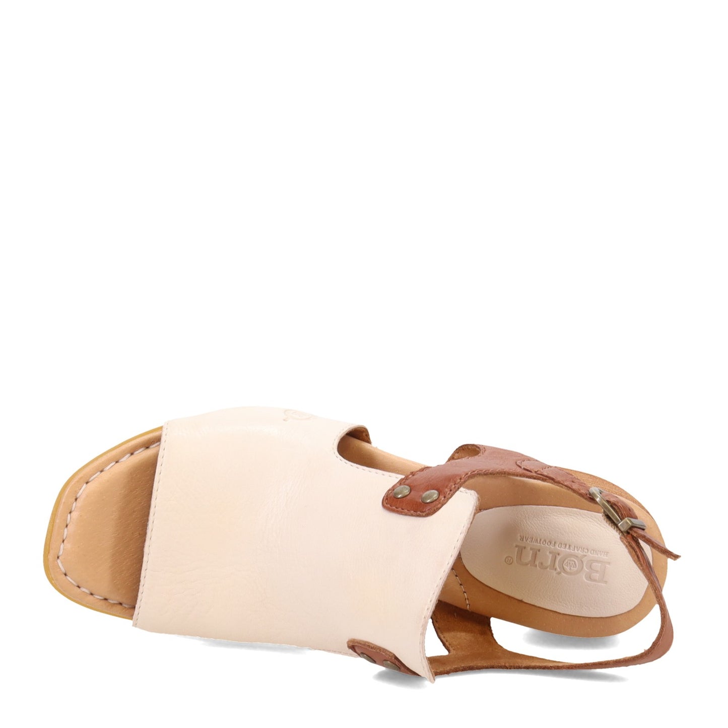 Peltz Shoes Women's Born Sylvie Sandal White/Brown BR0045590