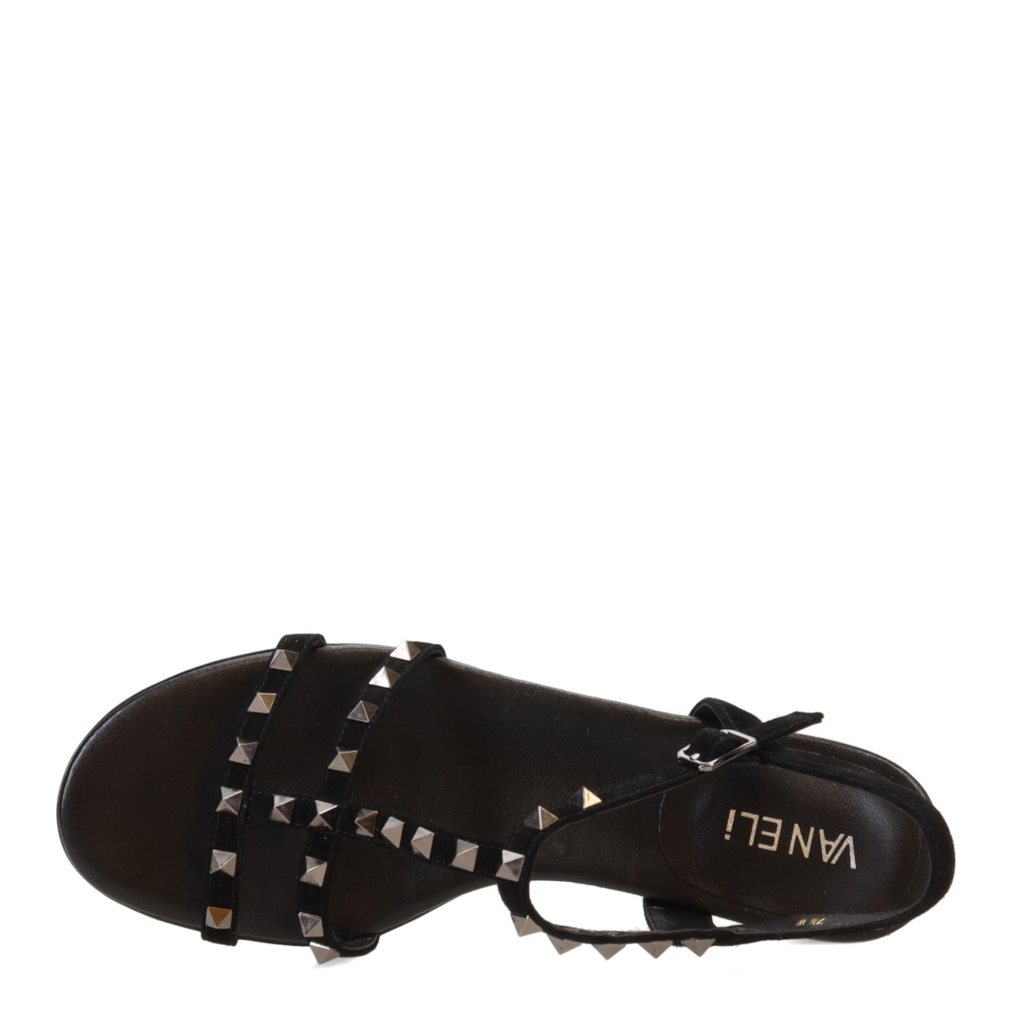 Peltz Shoes Women's Vaneli Brunel Sandal BLACK SUEDE BRUNEL-BLKSDE