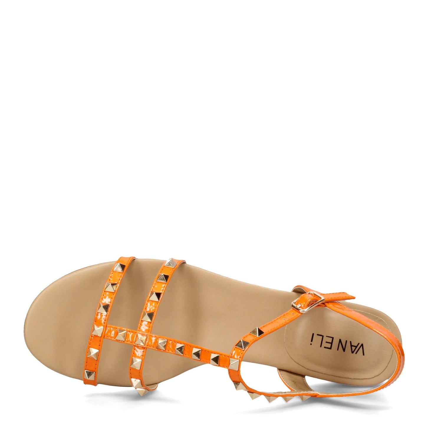 Peltz Shoes Women's Vaneli Brunel Sandal ORANGE PATENT BRUNEL-ORANGE