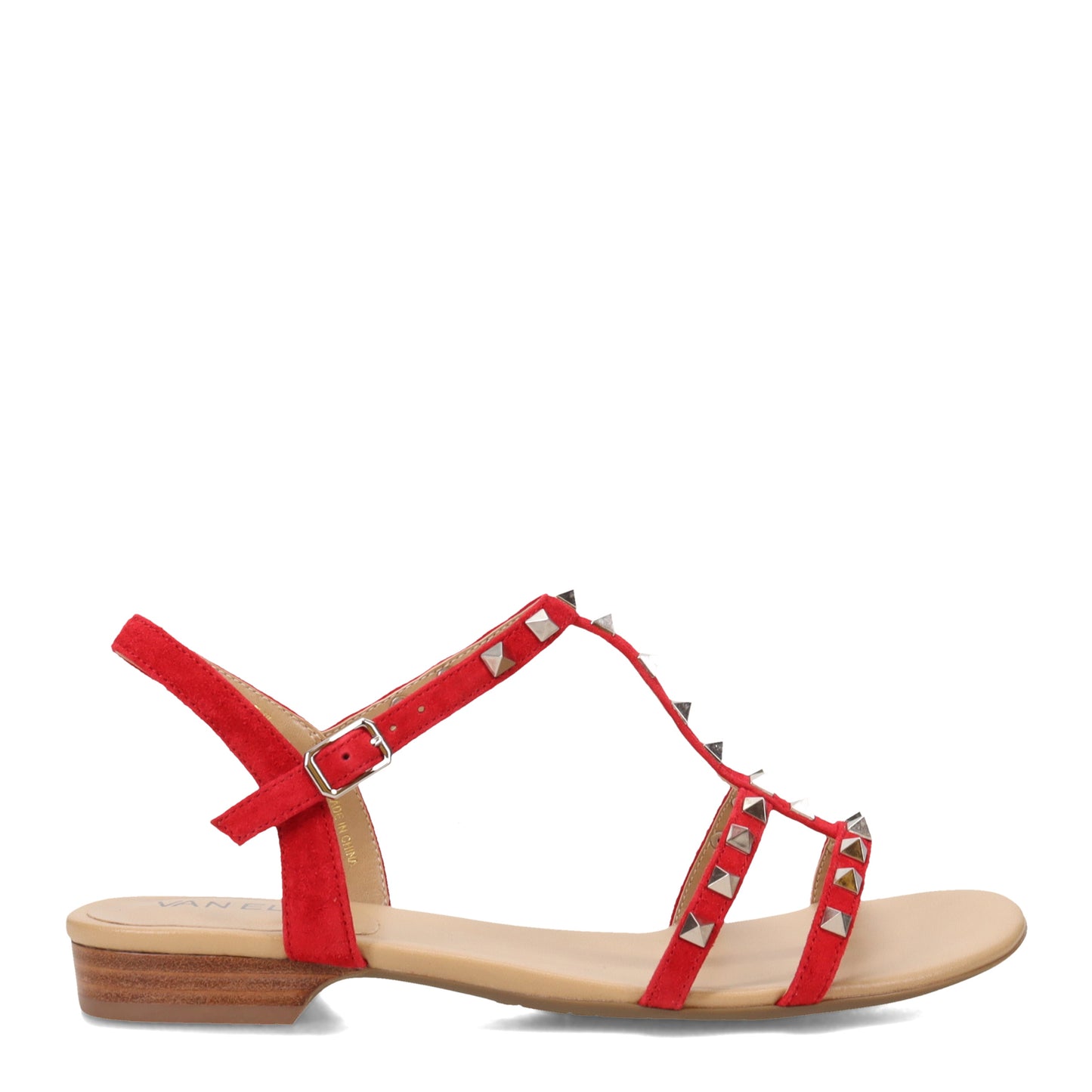 Peltz Shoes Women's Vaneli Brunel Sandal RED SUEDE BRUNEL-REDSDE