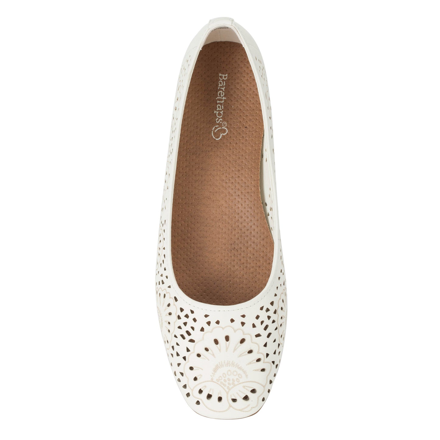 Peltz Shoes Women's Baretraps Chika Flat CREAM BT29606
