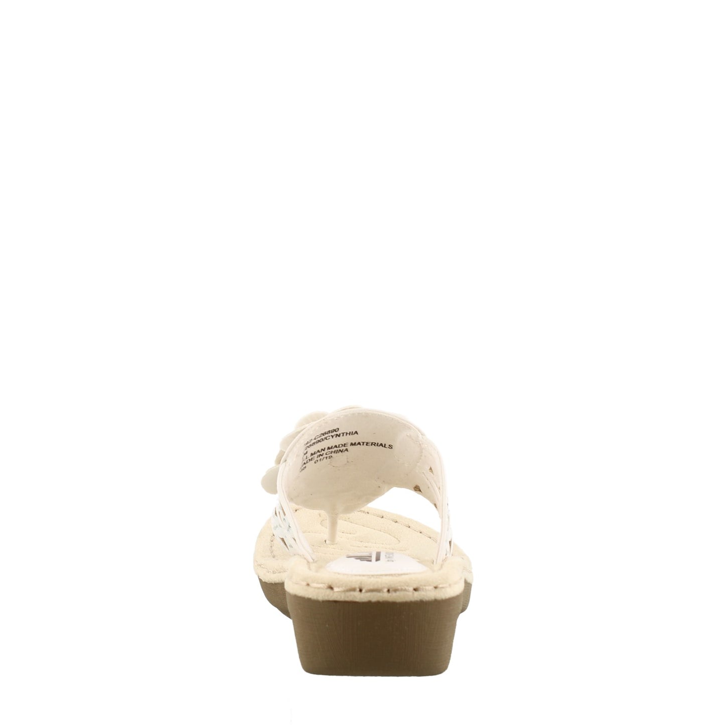 Peltz Shoes Women's Cliffs by White Mountain Cynthia Low Heel Sandals WHITE C26890-192