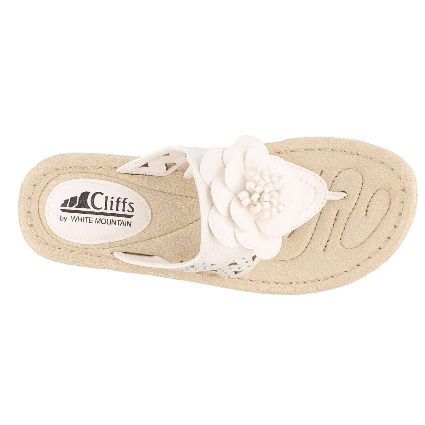 Peltz Shoes Women's Cliffs by White Mountain Cynthia Low Heel Sandals WHITE C26890-192