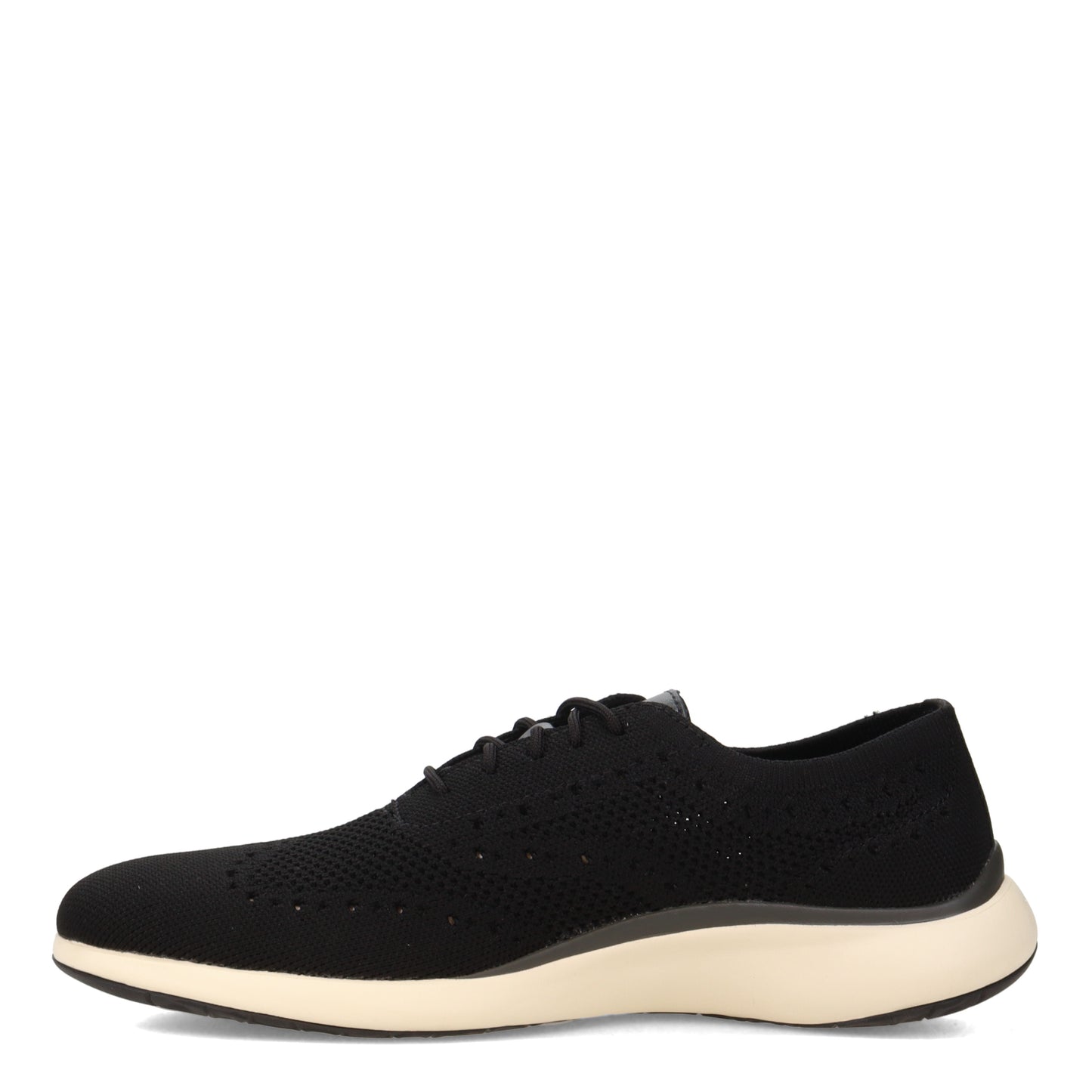 Peltz Shoes Men's Cole Haan Grand Troy Knit Wingtip Oxford BLACK / IVORY C35726