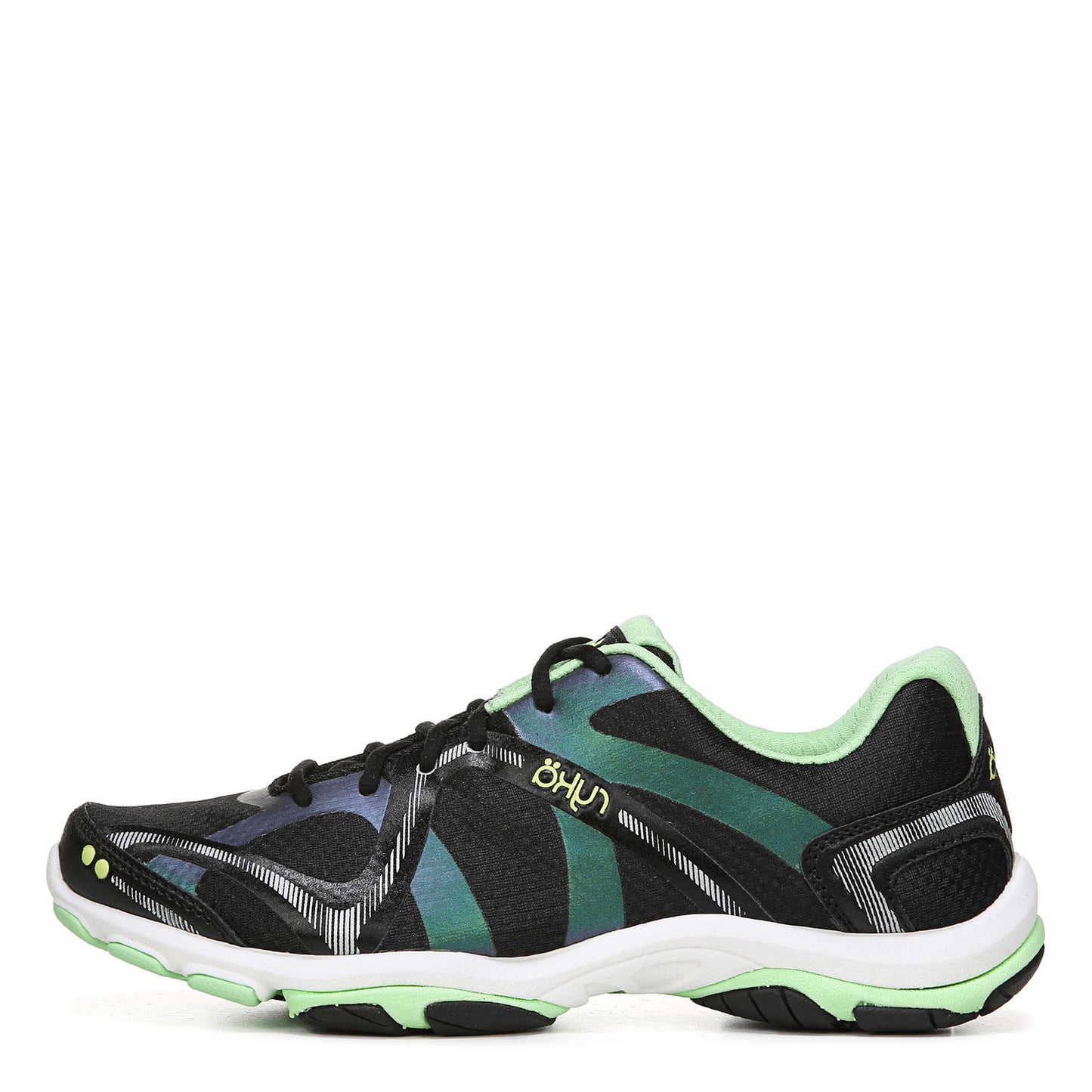 Peltz Shoes Women's Ryka Influence Training Shoe BLACK GREEN C8198M4007
