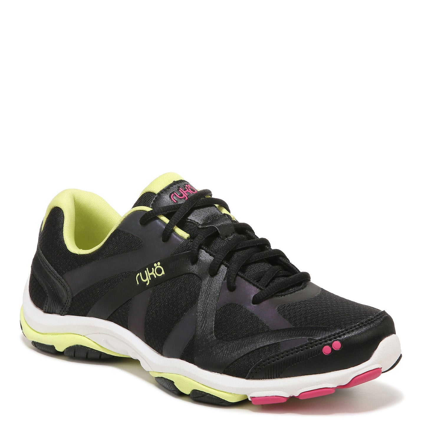 Peltz Shoes Women's Ryka Influence Training Shoe BLACK YELLOW C8198M8009
