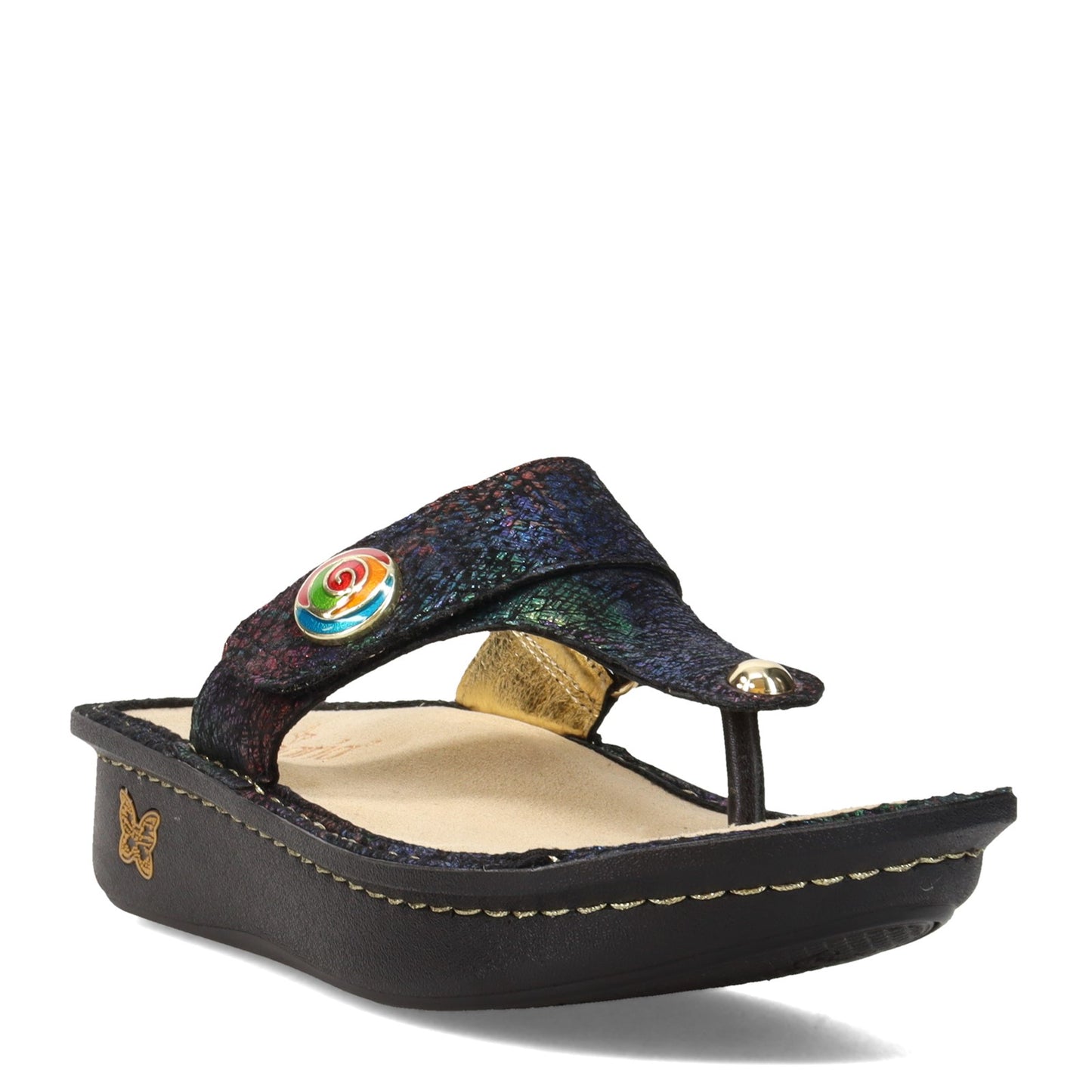 Peltz Shoes Women's Alegria Carina Sandal BLACK CAR-7522