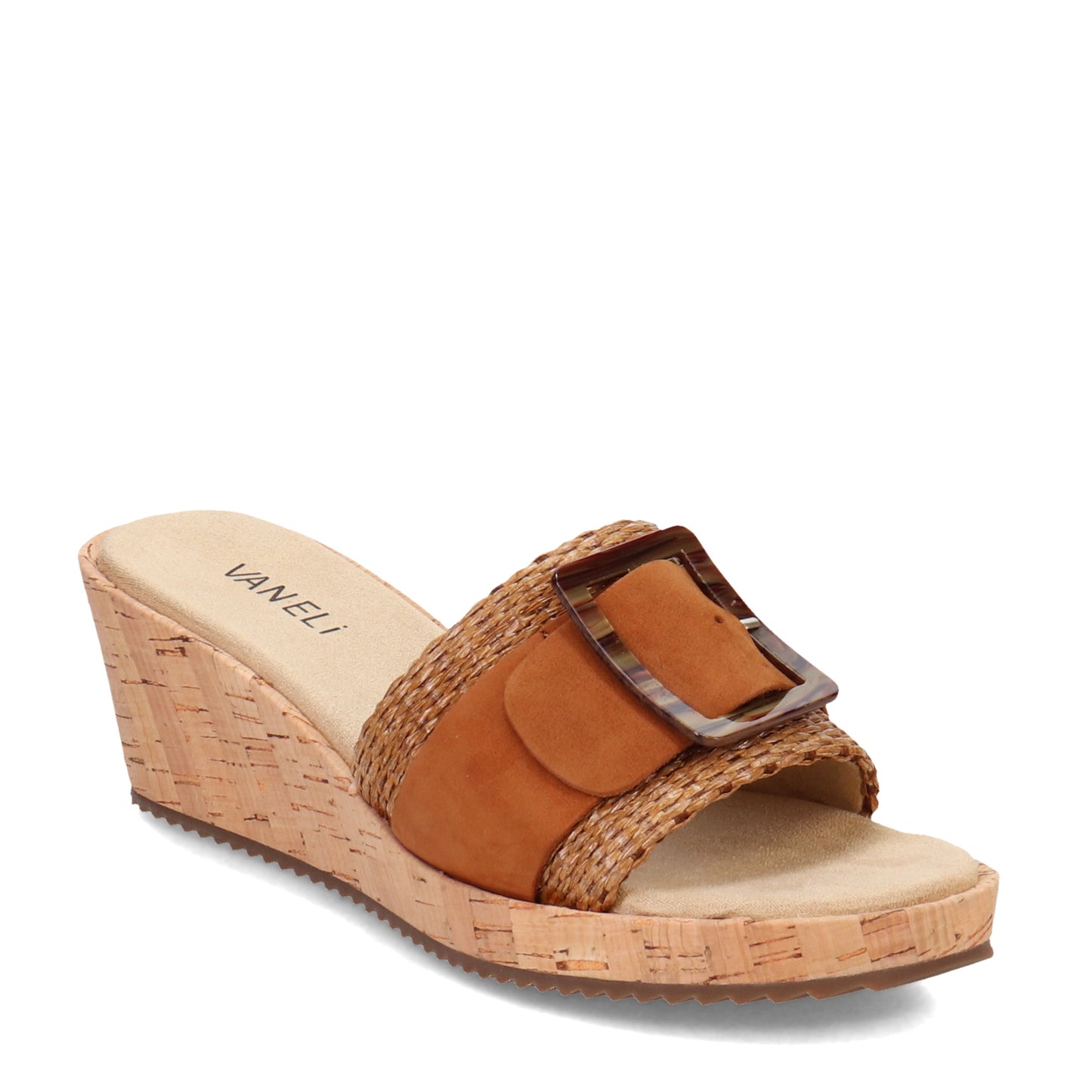 Peltz Shoes Vaneli Cattee Tan Straw Wom Sand TAN CATTEE-TAN