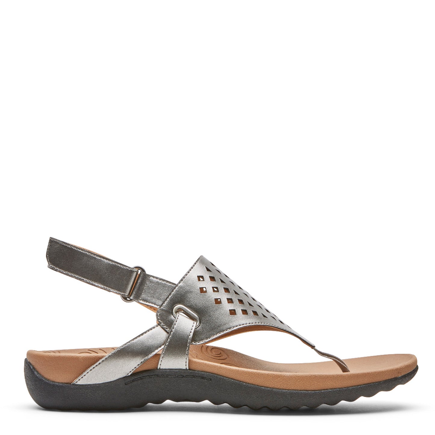 Peltz Shoes Women's Rockport Ridge Toe Post Sandal METALLIC CI7578