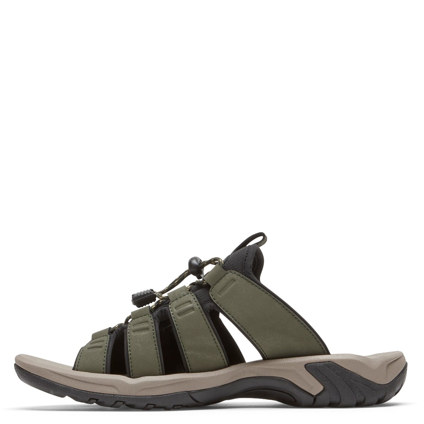 Peltz Shoes Men's Rockport Byron Bungee Slide Sandal OLIVE CI8910