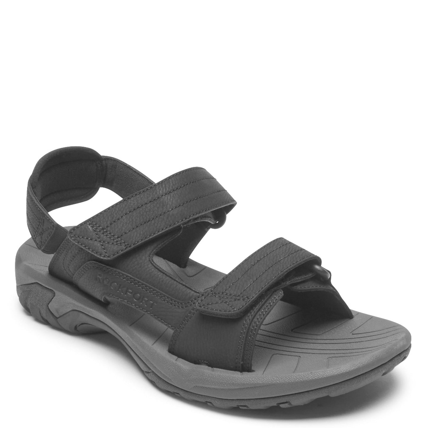 Peltz Shoes Men's Rockport Byron Quarter Strap Sandal BLACK CI8911
