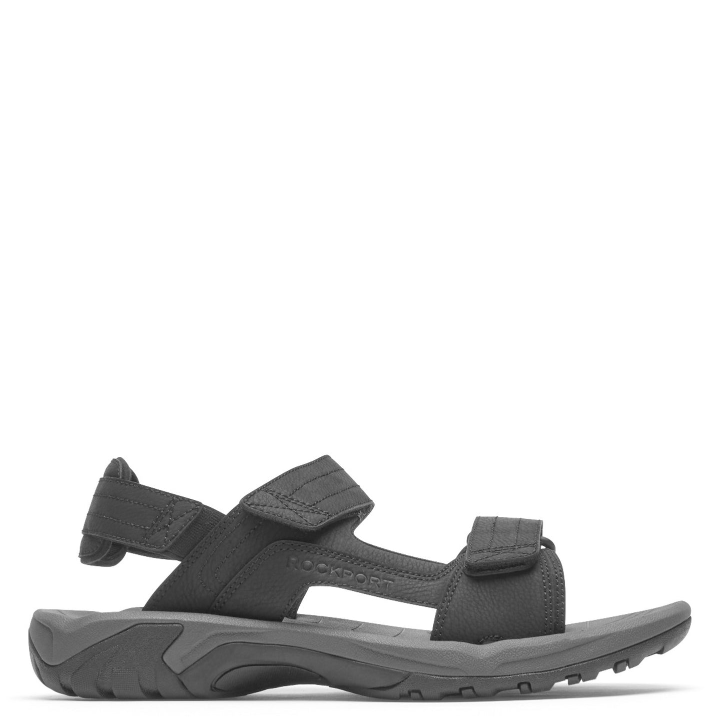 Peltz Shoes Men's Rockport Byron Quarter Strap Sandal BLACK CI8911