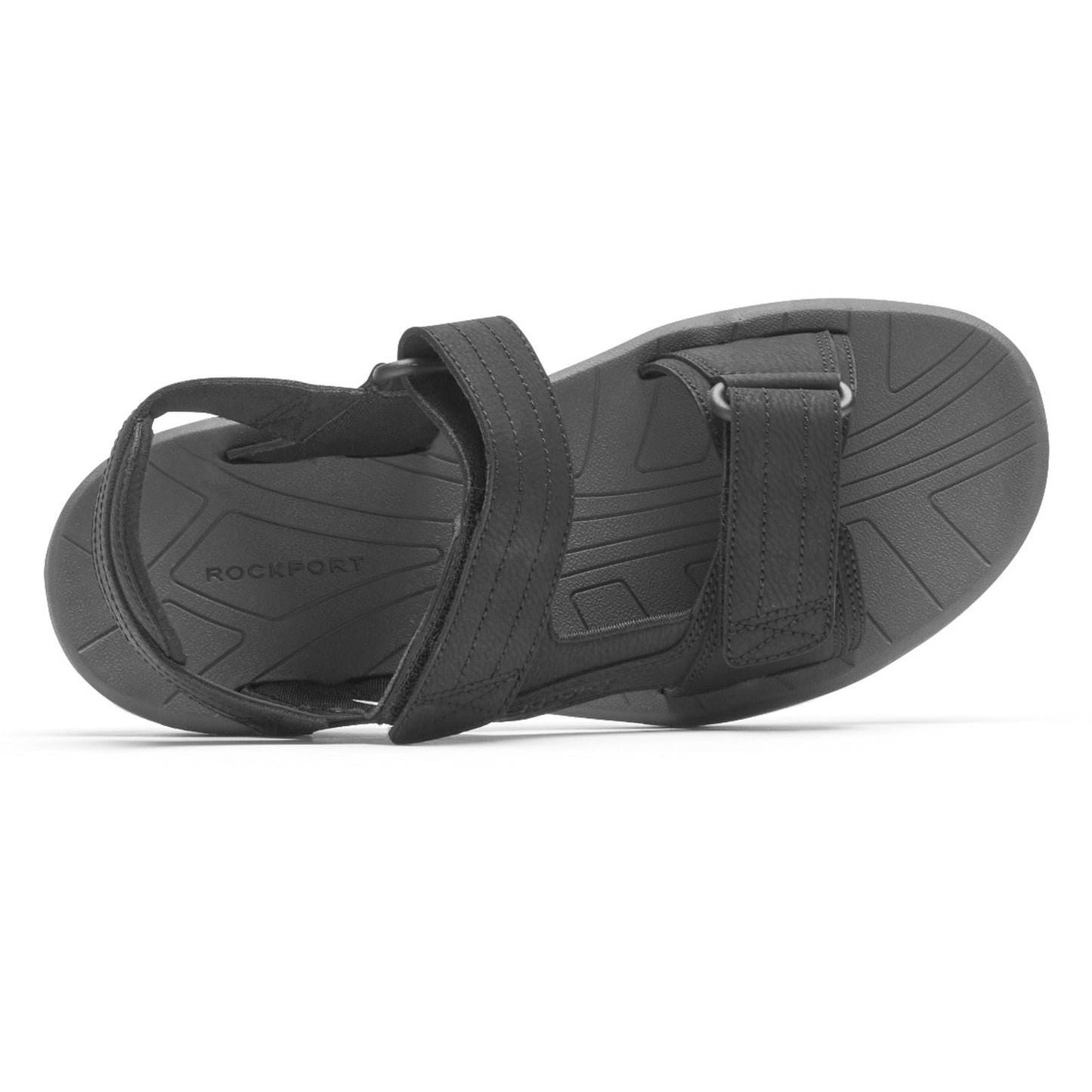Peltz Shoes Men's Rockport Byron Quarter Strap Sandal BLACK CI8911
