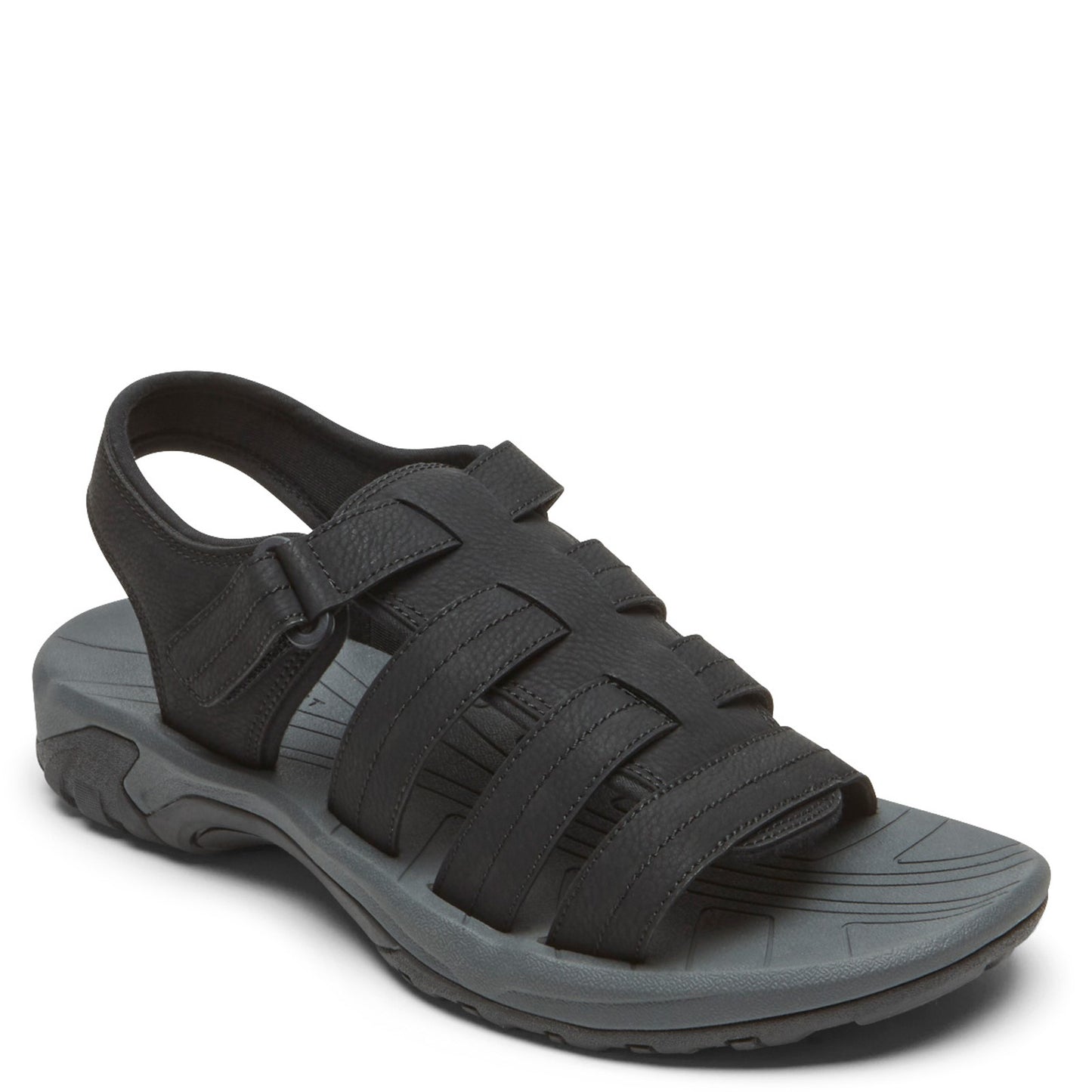 Peltz Shoes Men's Rockport Byron Fisherman Sandal BLACK CI8913