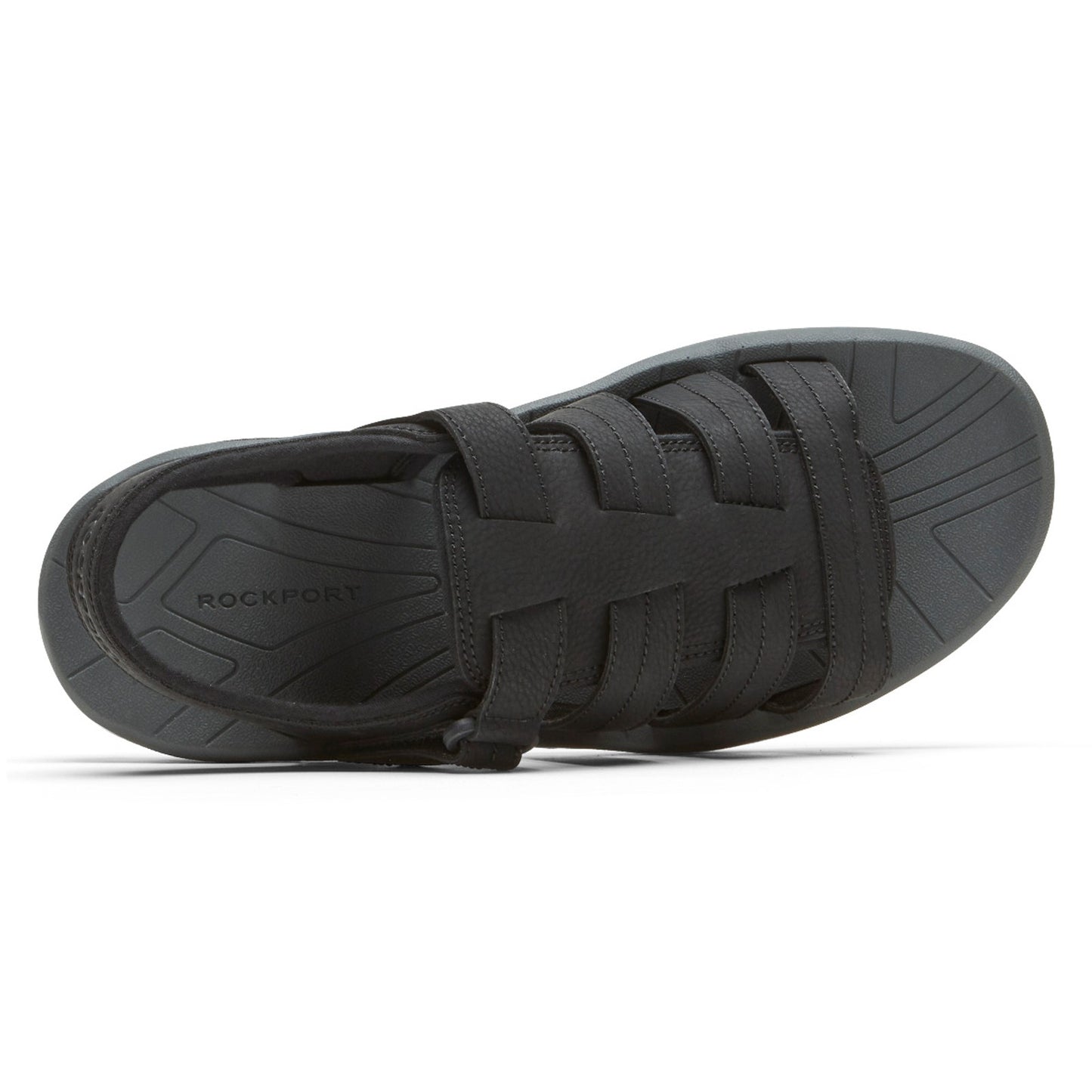 Peltz Shoes Men's Rockport Byron Fisherman Sandal BLACK CI8913