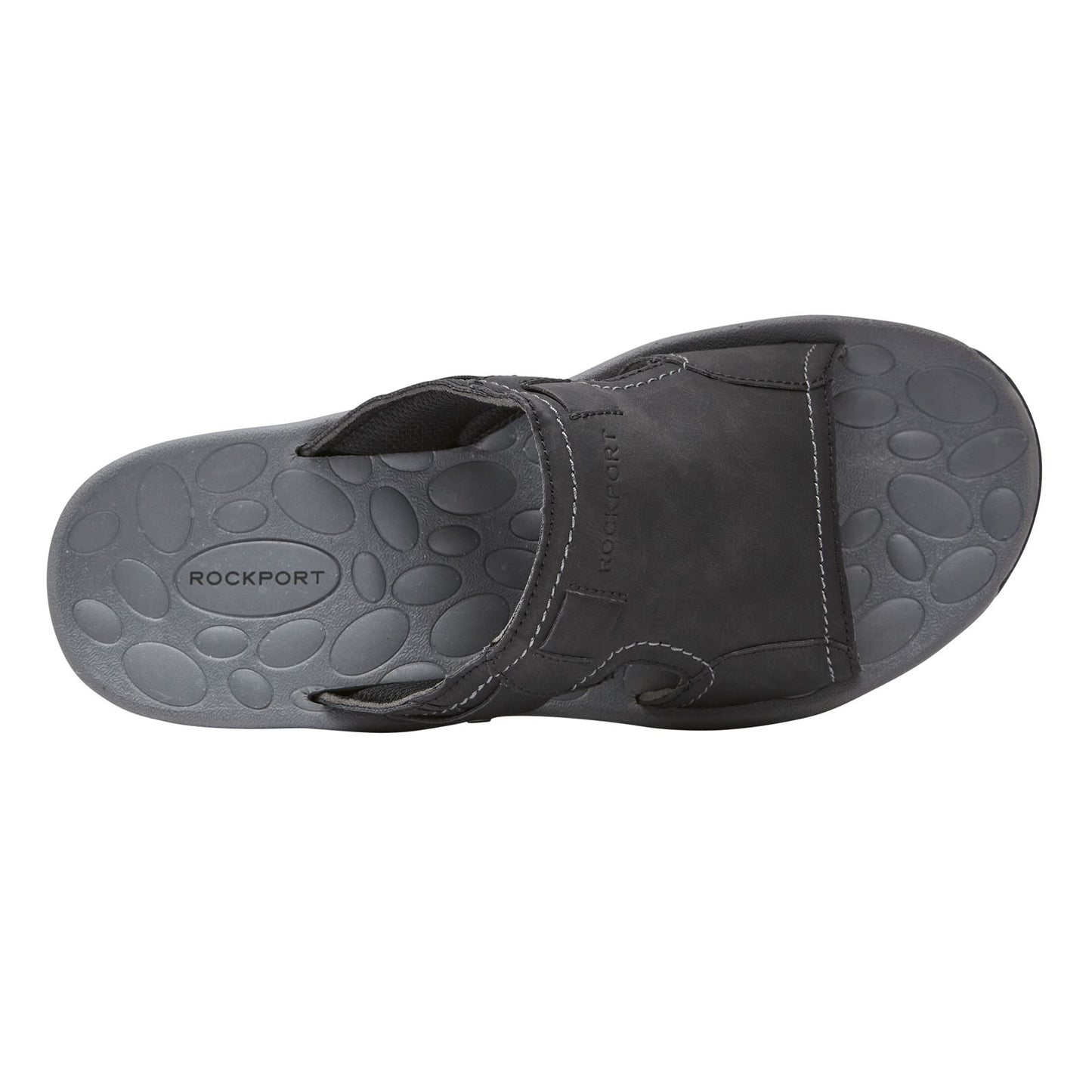 Peltz Shoes Men's Rockport Hayes Slide Sandal BLACK CI9040