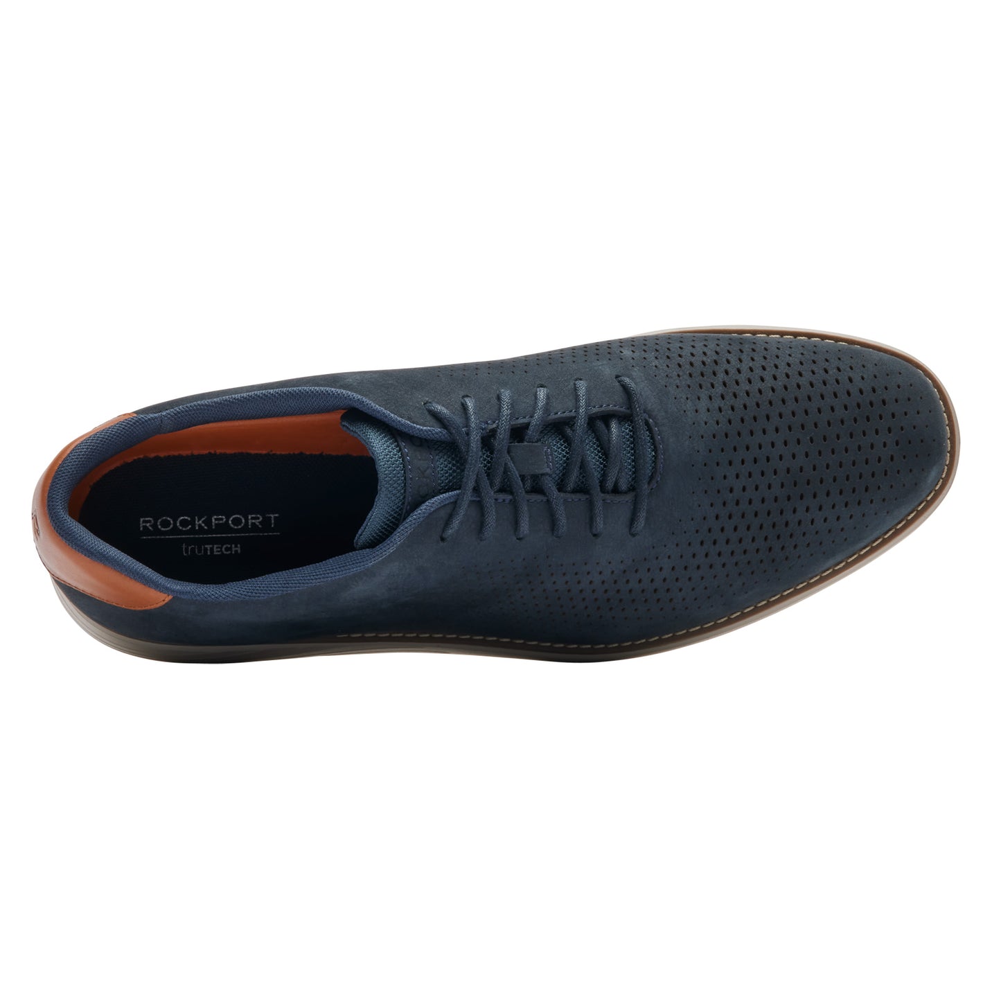 Peltz Shoes Men's Rockport Garett Modern Oxford Dress Blue CJ2510