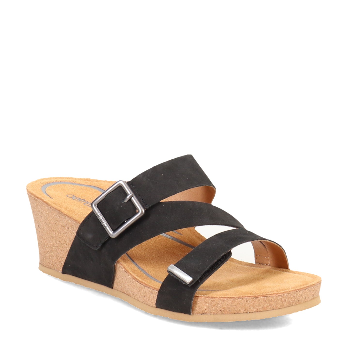 Peltz Shoes Women's Aetrex Kimmy Sandal BLACK CK310