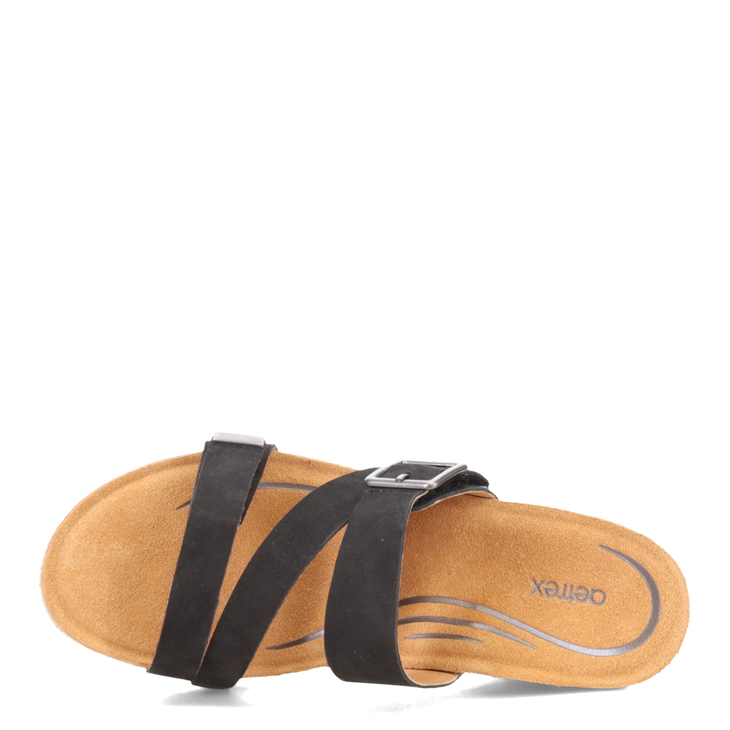 Peltz Shoes Women's Aetrex Kimmy Sandal BLACK CK310