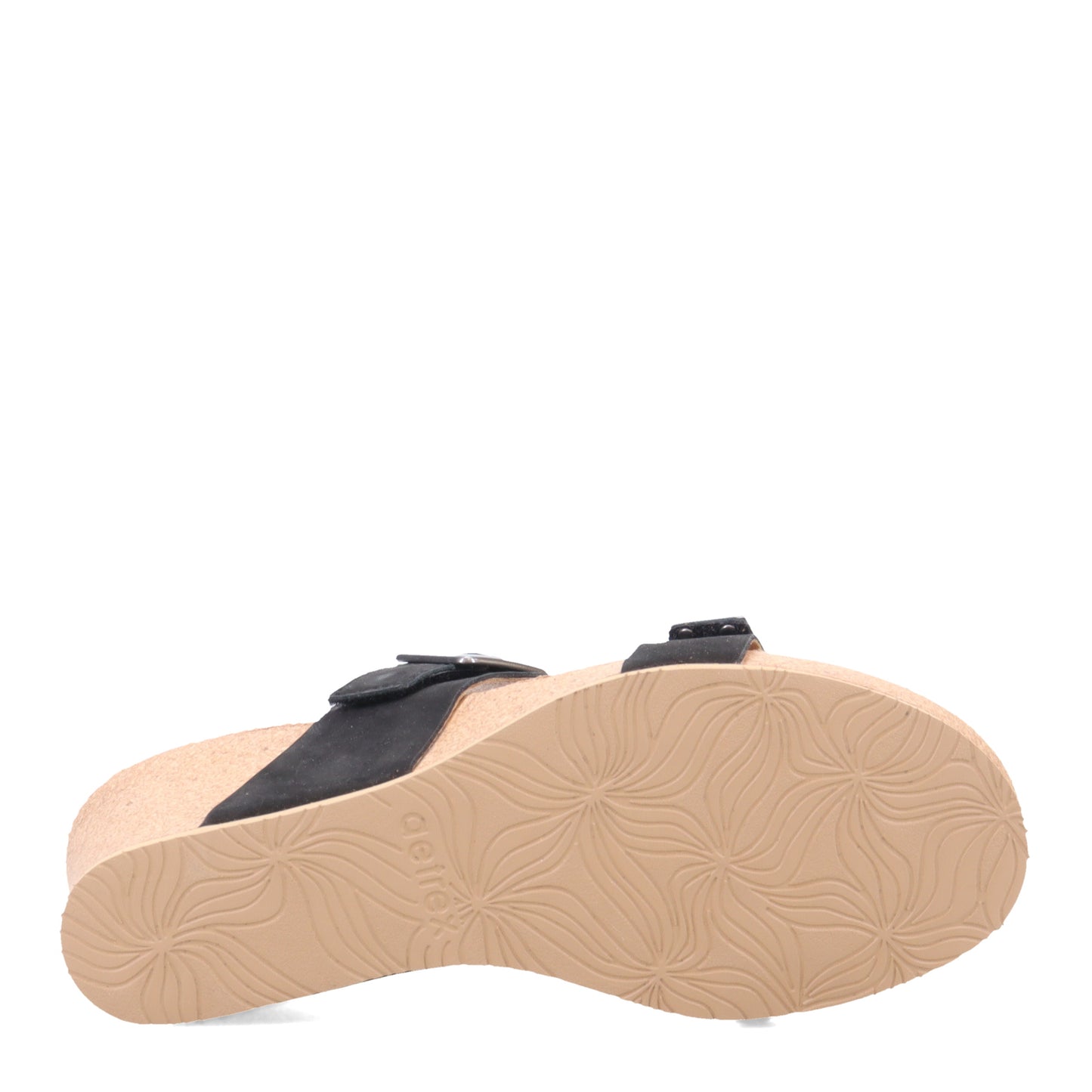 Peltz Shoes Women's Aetrex Kimmy Sandal BLACK CK310